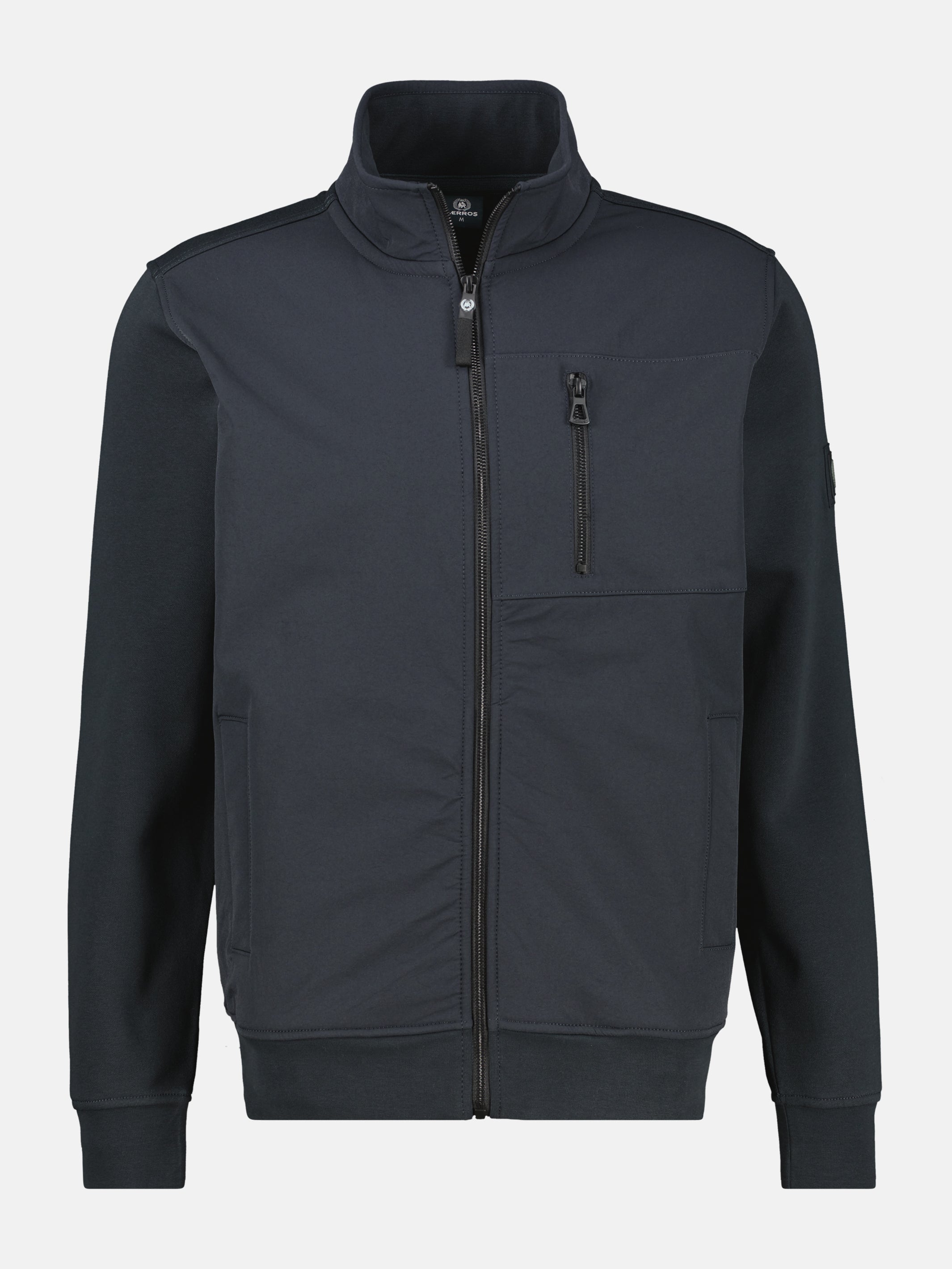 Sporty sweatshirt jacket made of durable cotton blend fabric