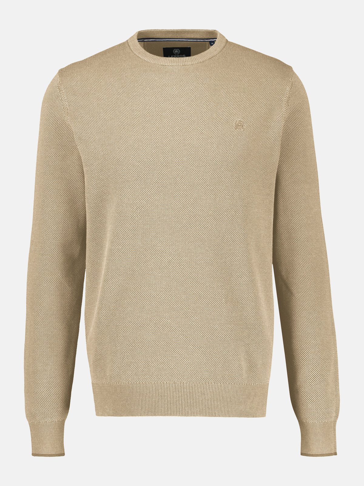 Cotton two-tone knit sweater, plus sizes