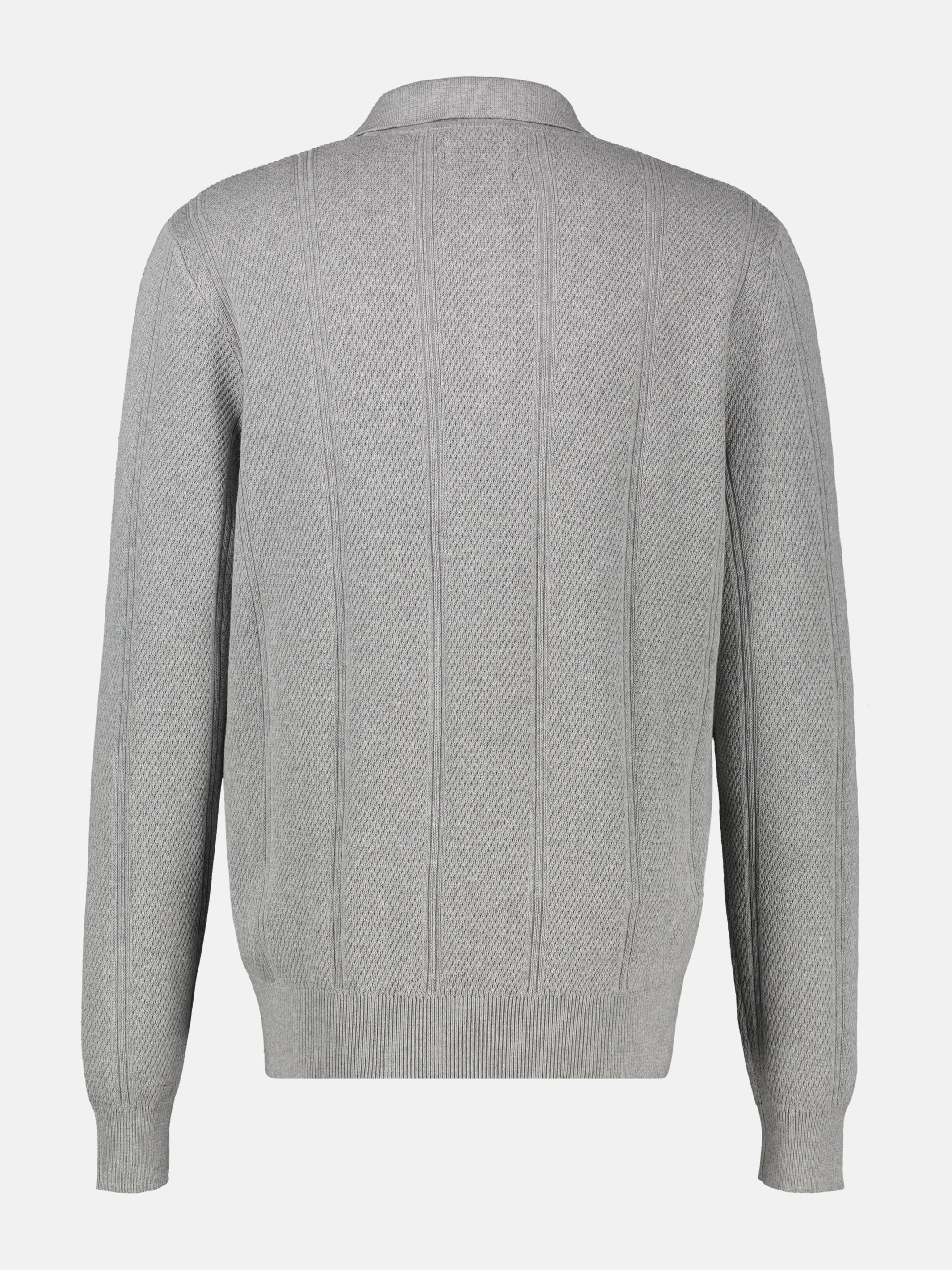 Elegant long-sleeve polo shirt with refined vertical stripes
