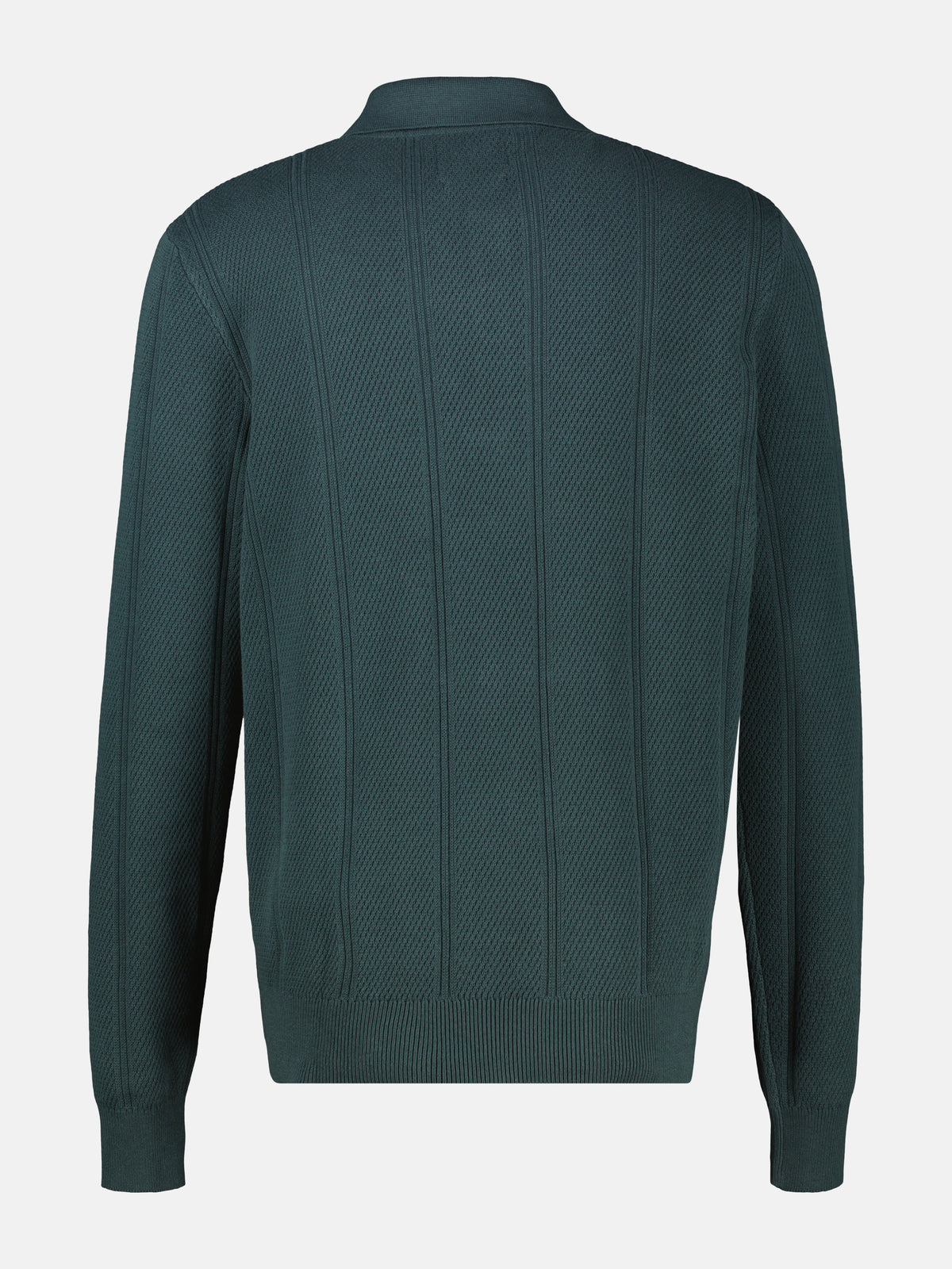 Elegant long-sleeve polo shirt with refined vertical stripes
