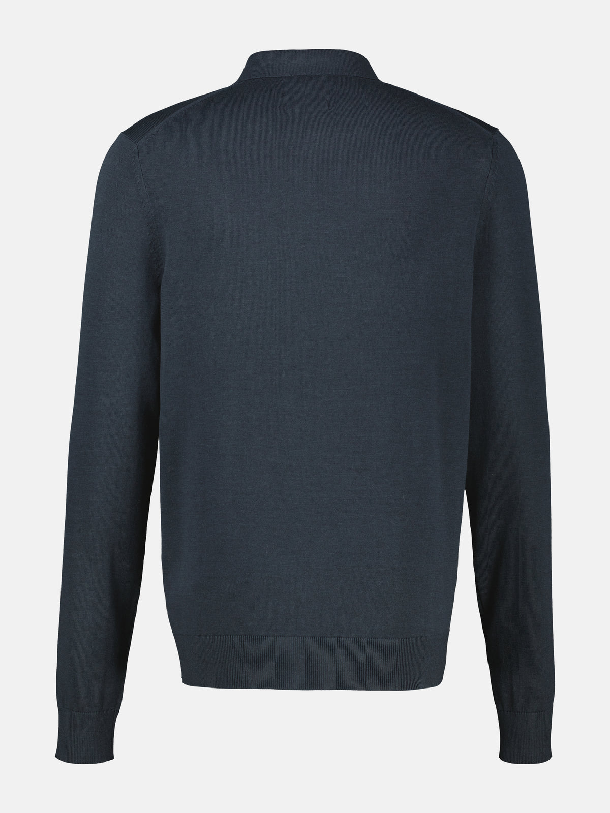 Flexible long-sleeve polo shirt in cotton blend with zip