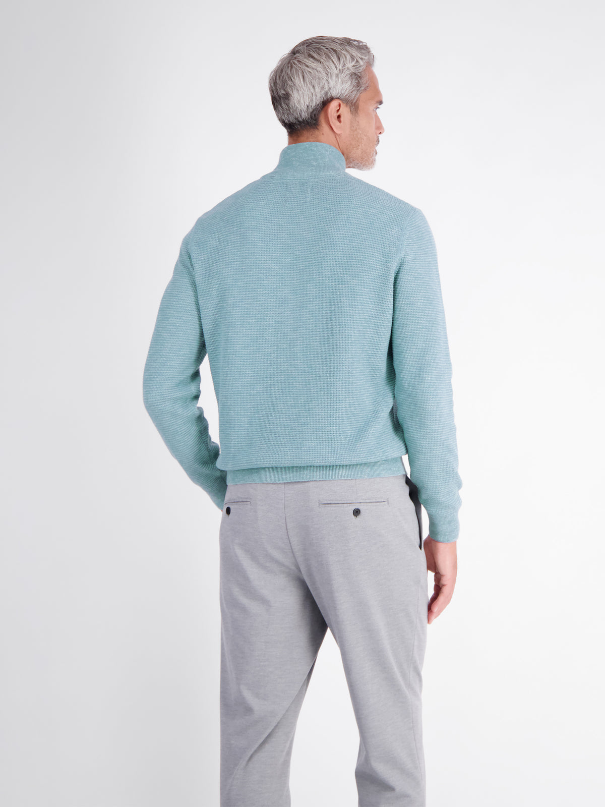 Casual Troyer sweater in soft cotton knit fabric