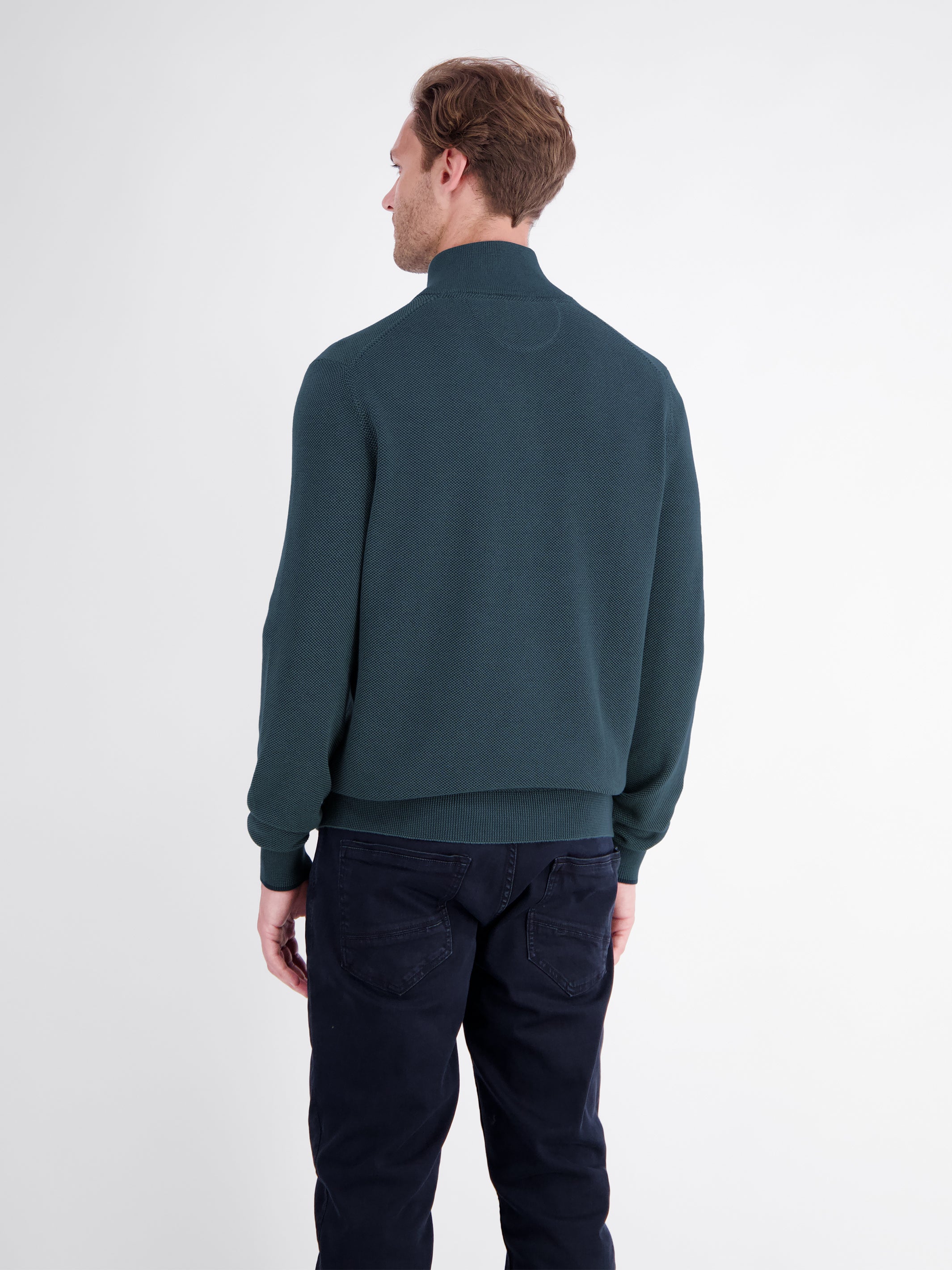 Sporty cotton knit jacket in a fashionable two-tone look