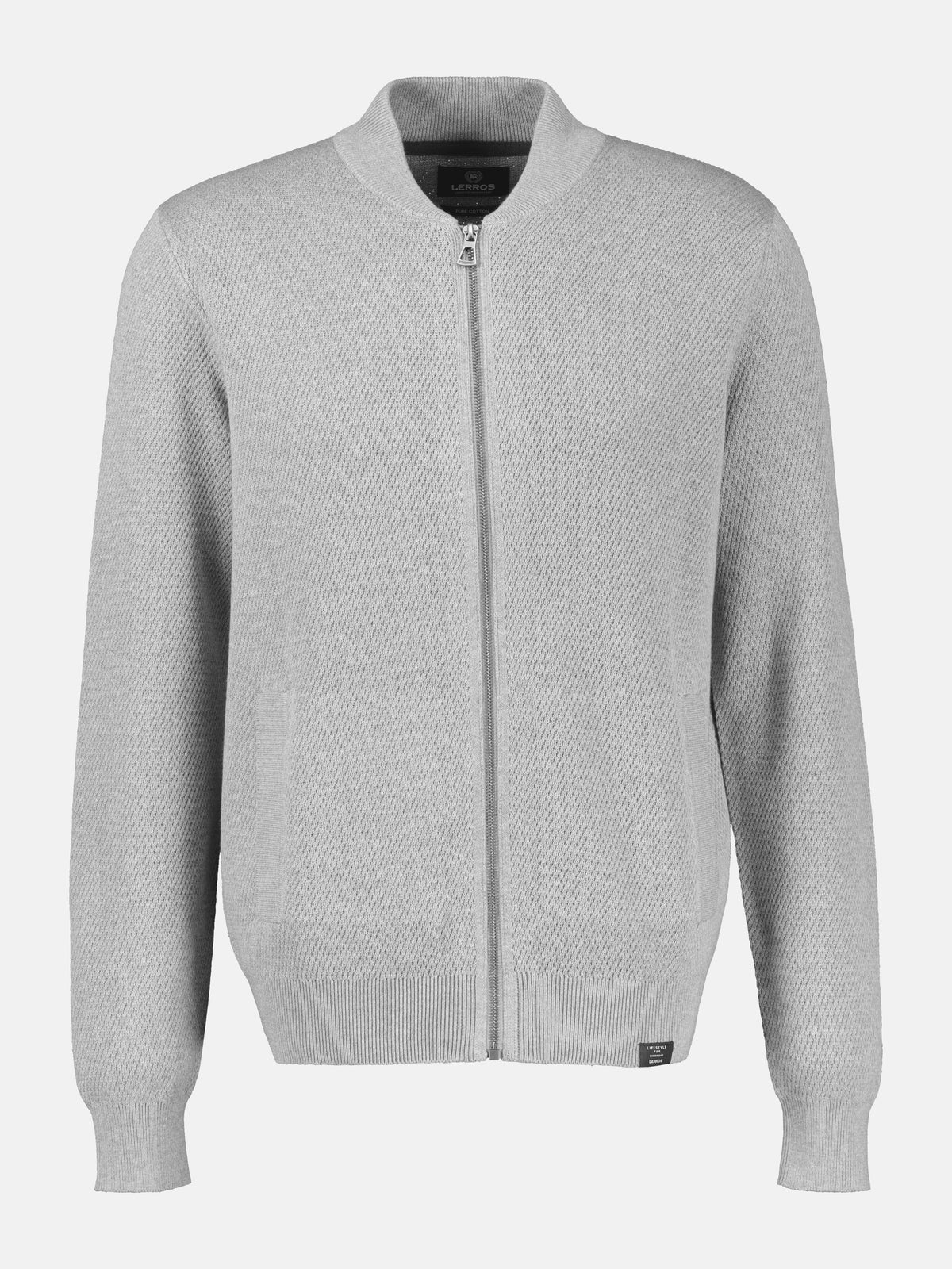 Cotton cardigan with flat collar, plus sizes