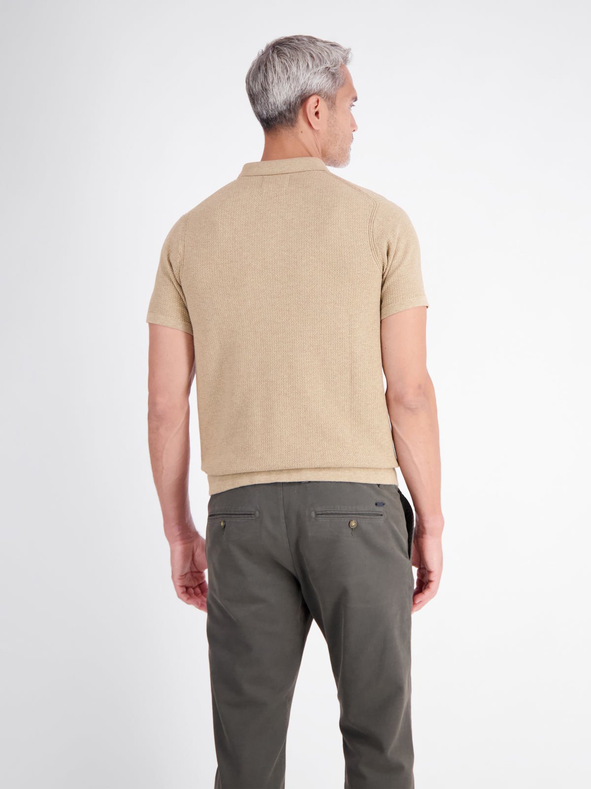 Polohemd in legerer Strickoptik aus griffiger Baumwolle
