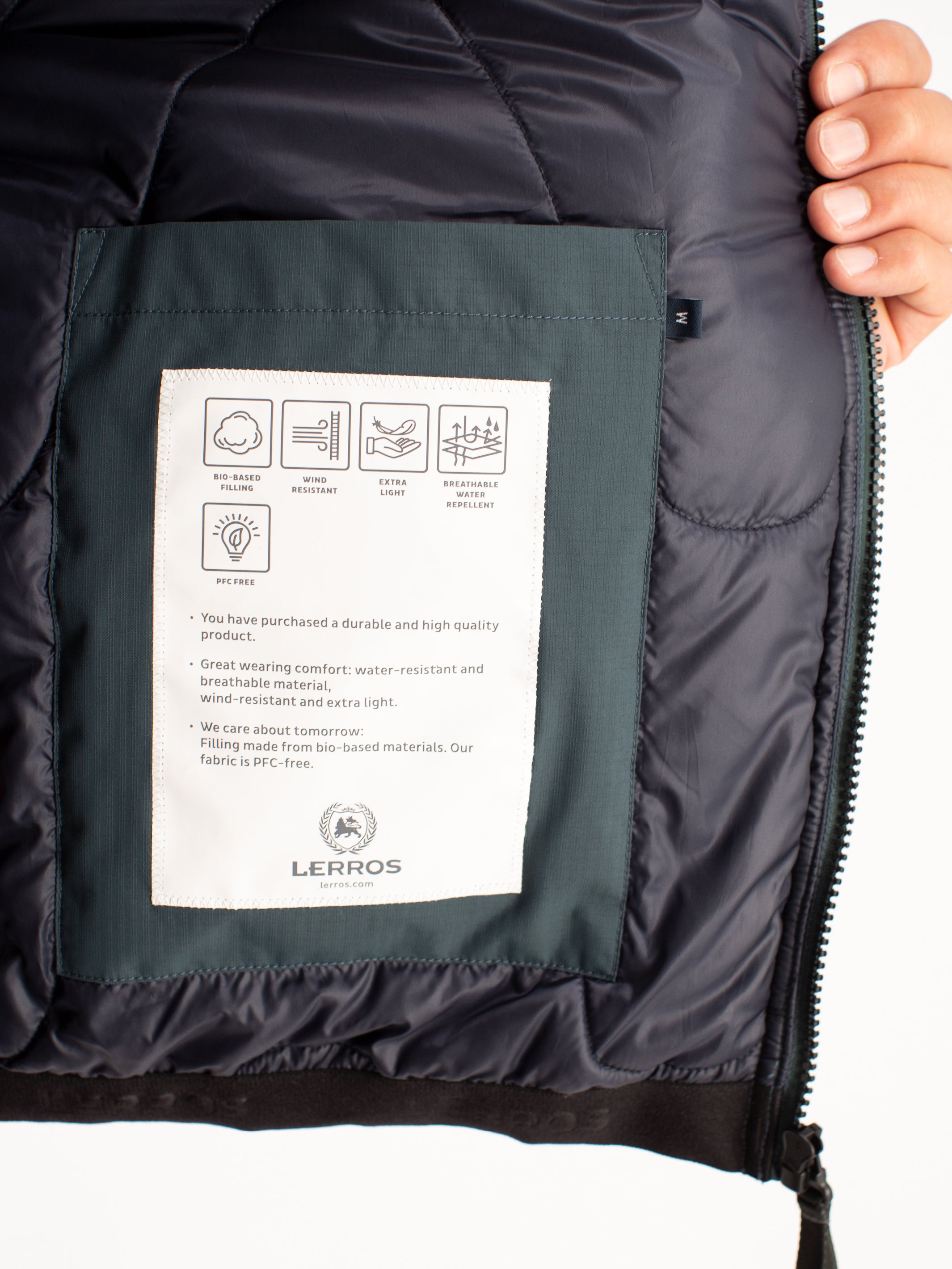 Leicht wattierter Blouson mit hochschließendem Kragen