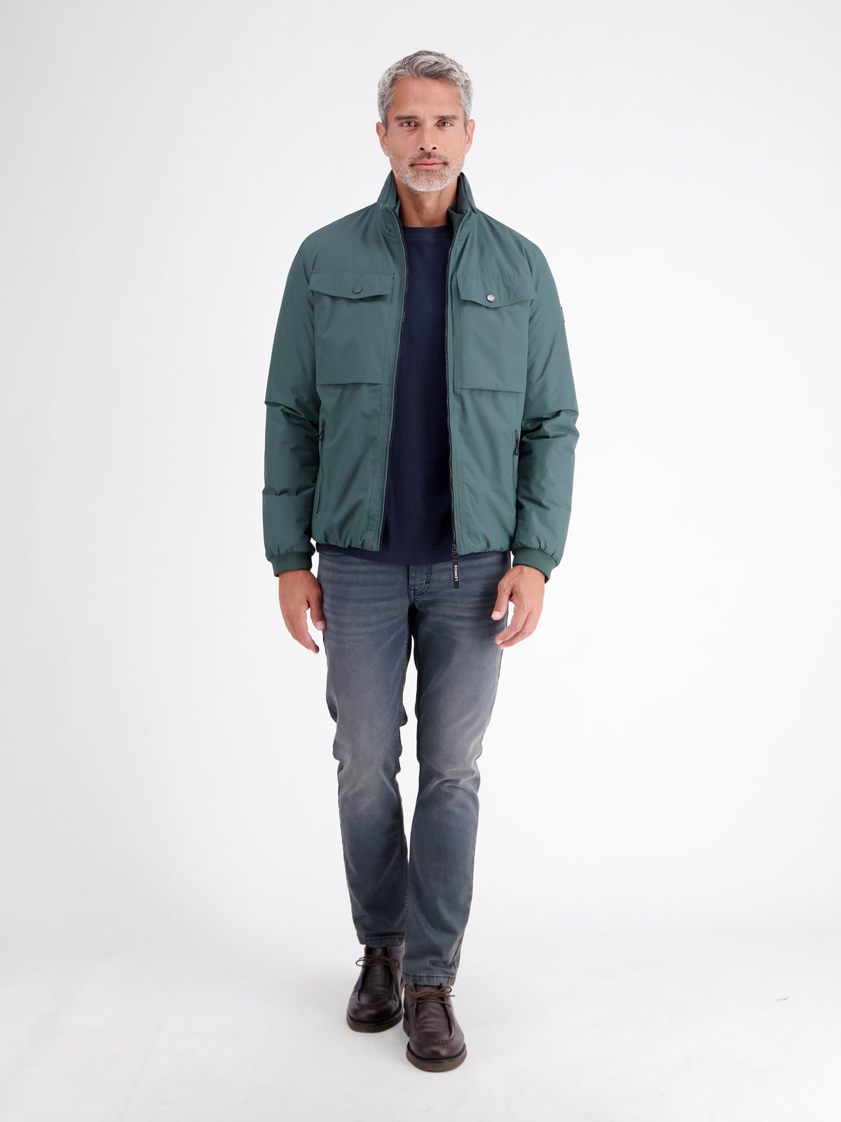 Leicht wattierter Blouson mit hochschließendem Kragen