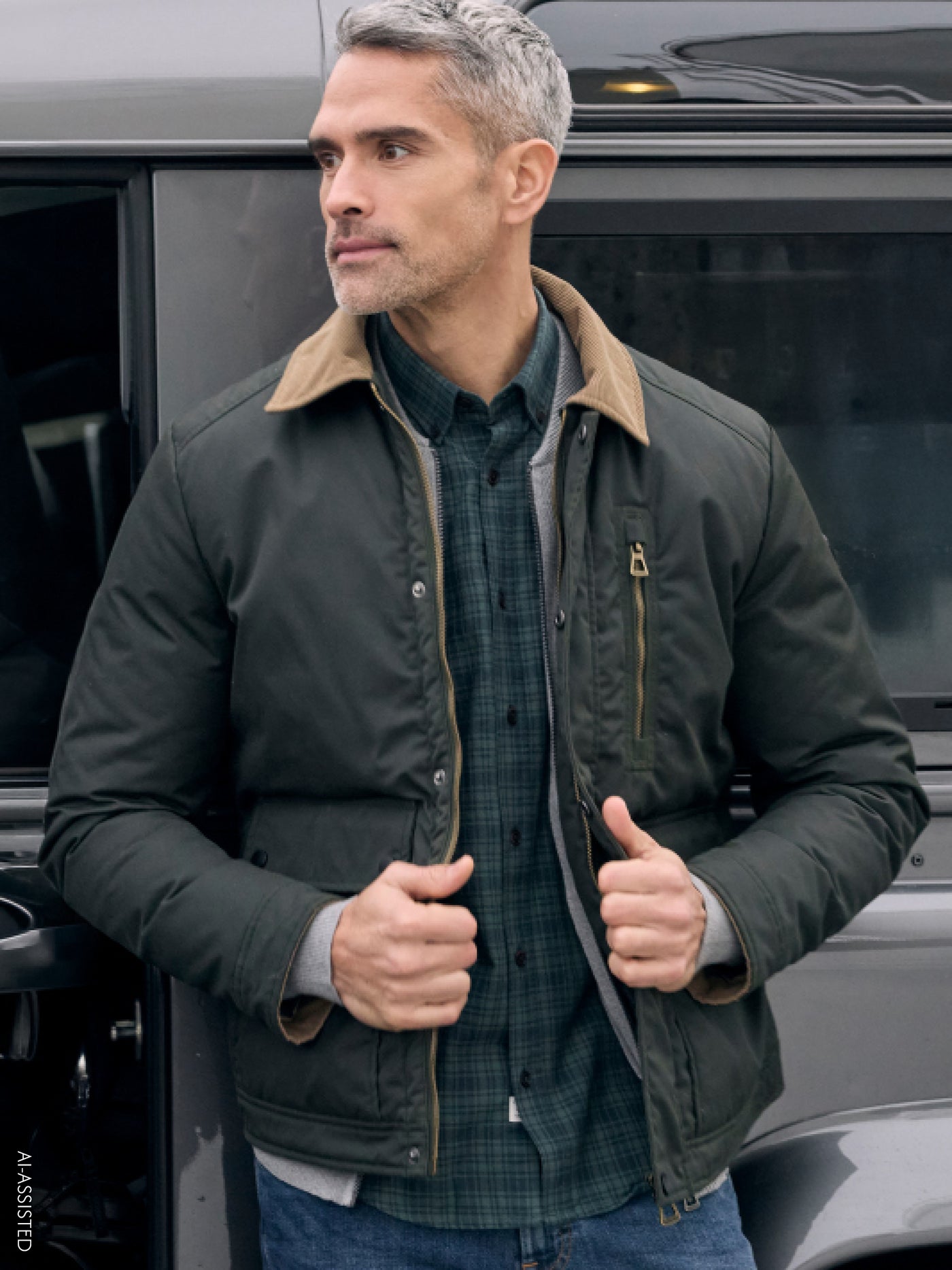 Maskuliner Blouson aus hochwertiger, gewachster Baumwolle