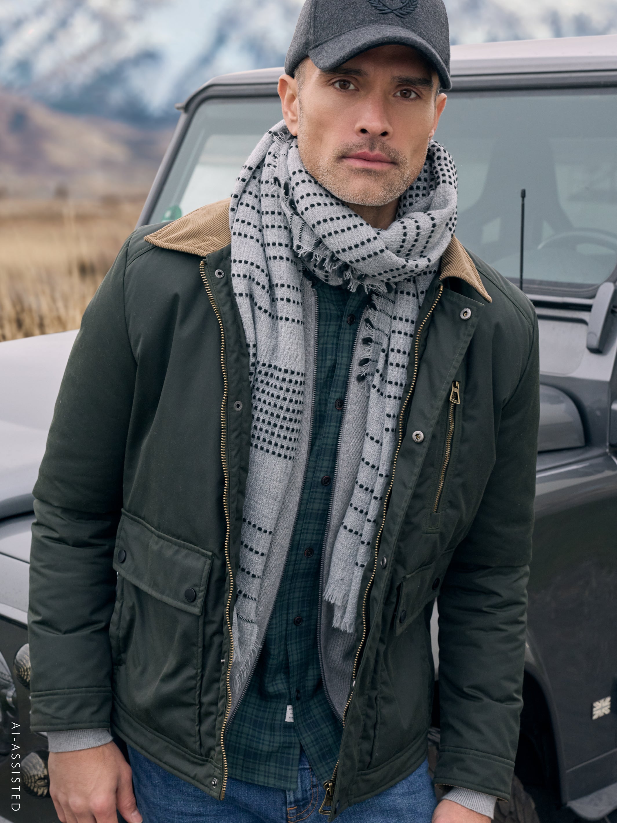 Maskuliner Blouson aus hochwertiger, gewachster Baumwolle