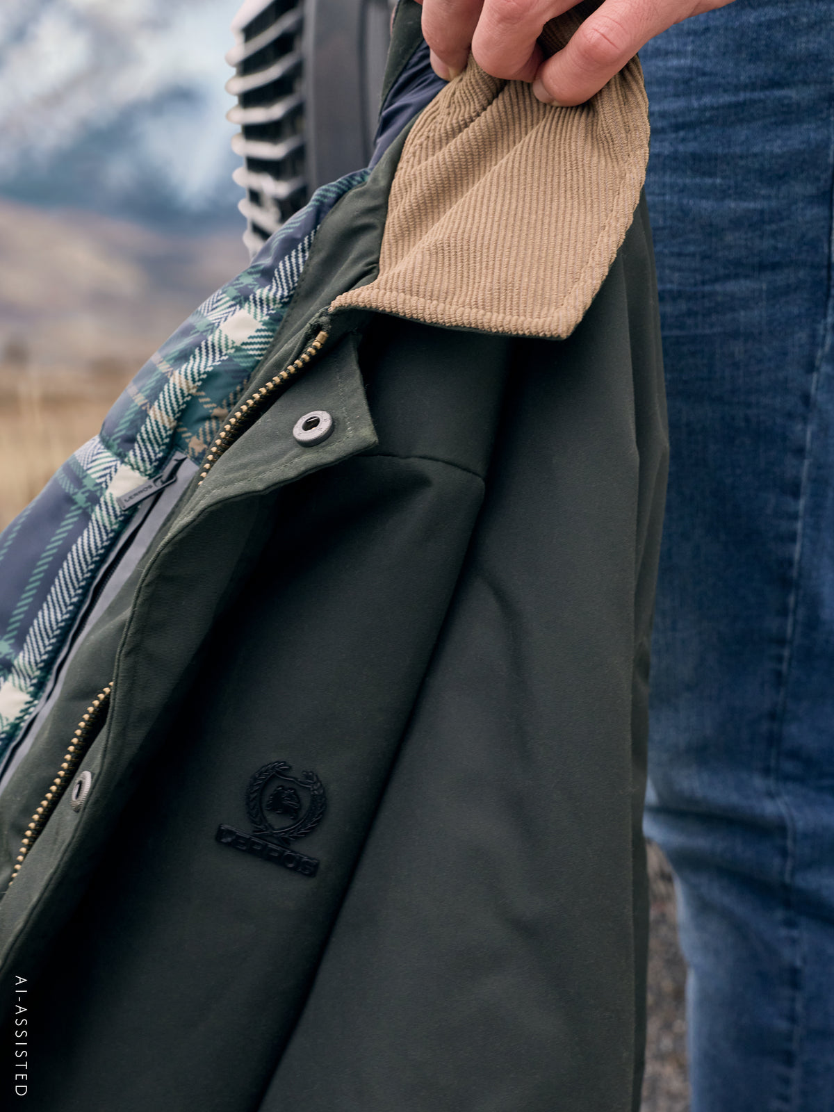 Masculine blouson made of high-quality, waxed cotton