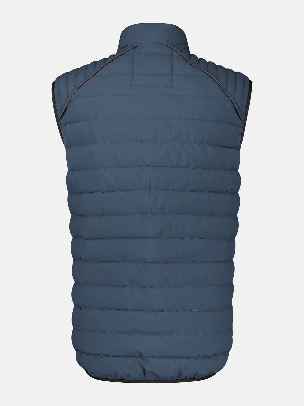 Sportieve doorgestikte bodywarmer met hoge kraag en ritszakken