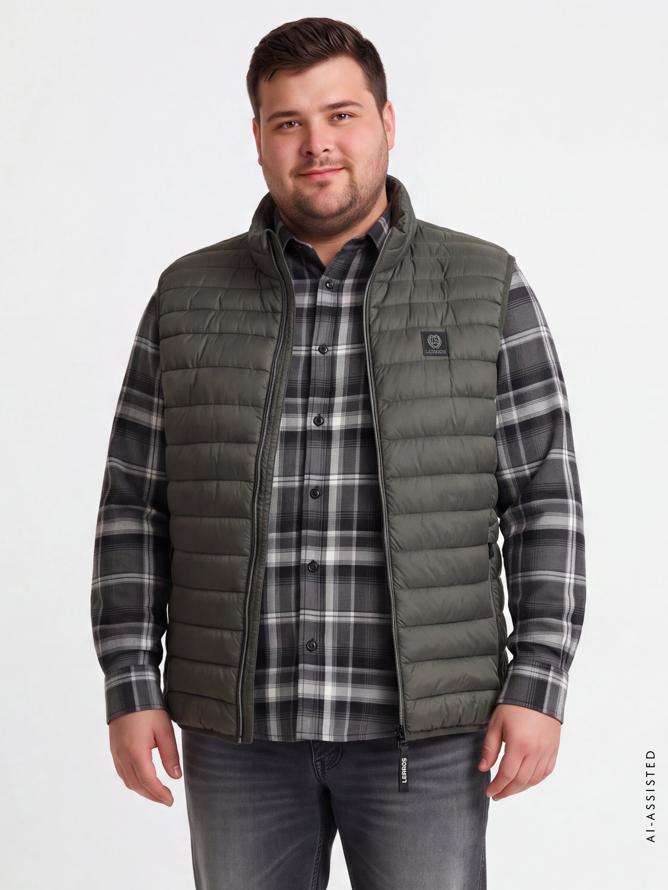 Sporty, lightweight quilted vest in plus sizes