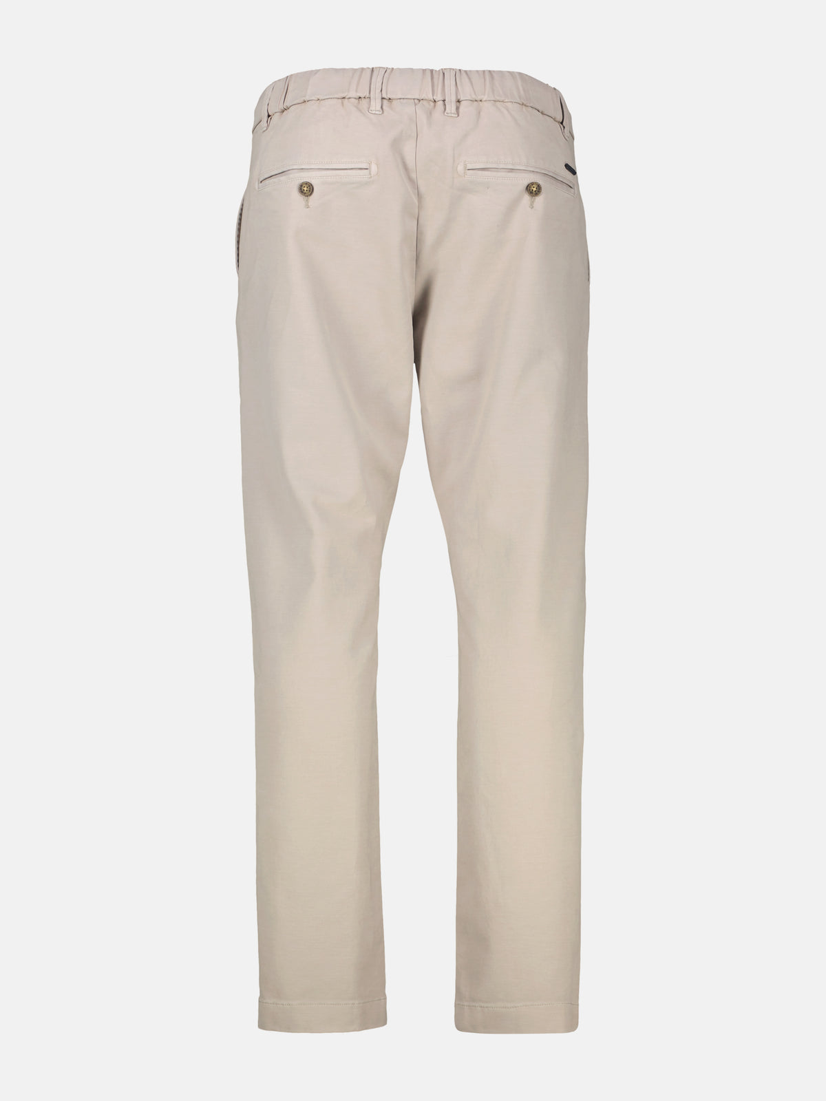 Casual chinos made from shape-retaining fabric with a drawstring waist