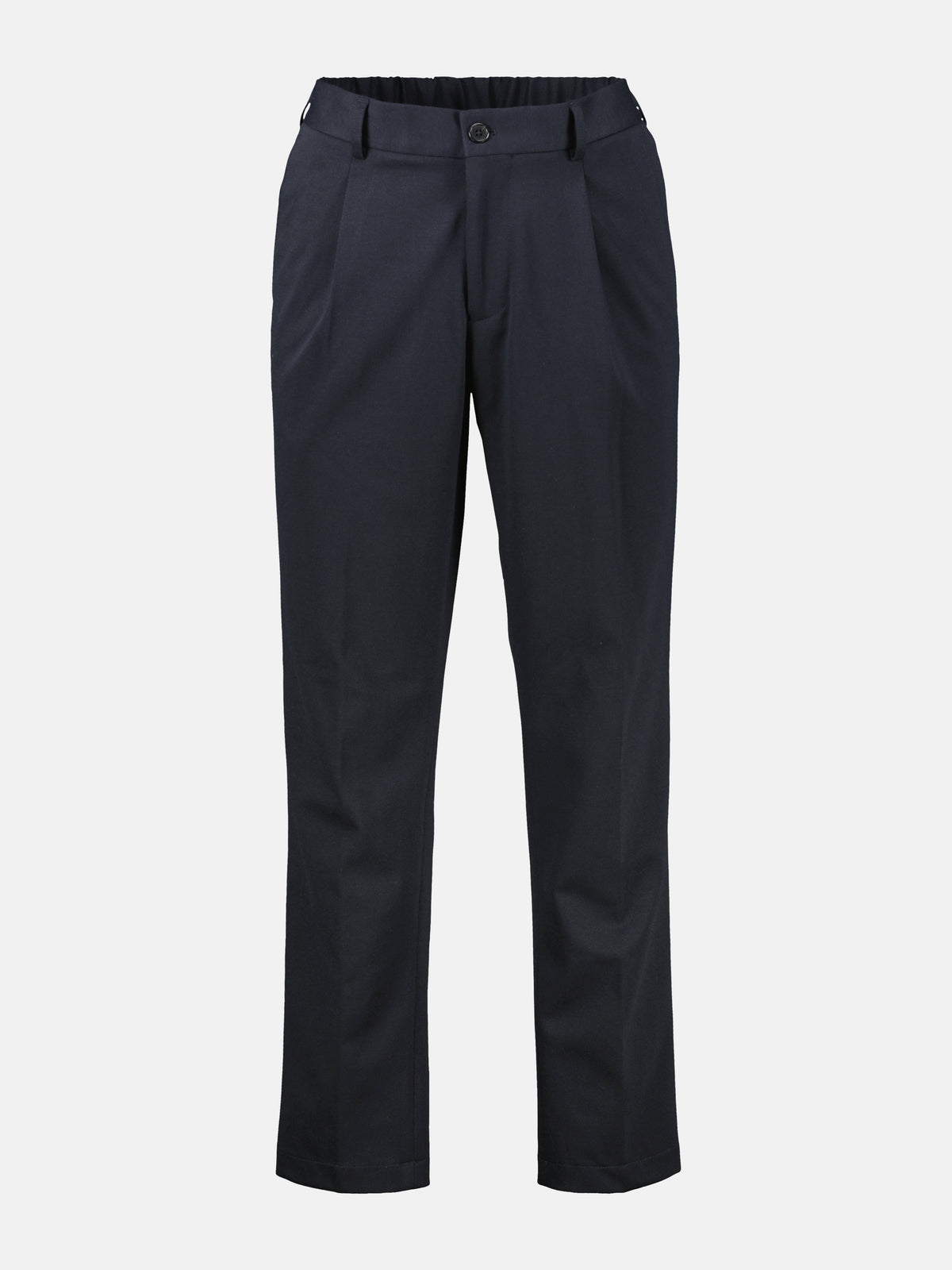 Solid-colored chino with flexible jersey blend waistband