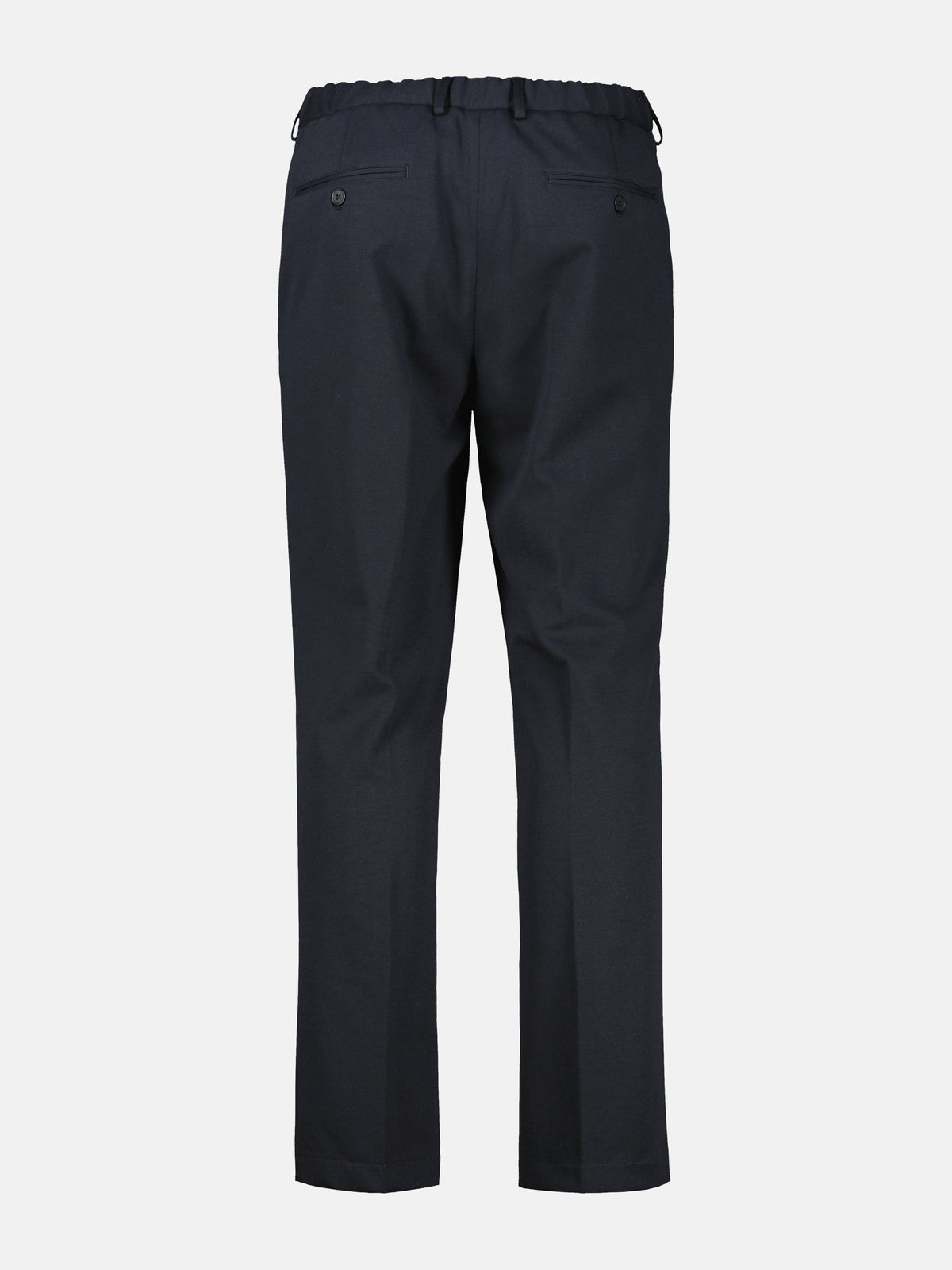 Solid-colored chino with flexible jersey blend waistband