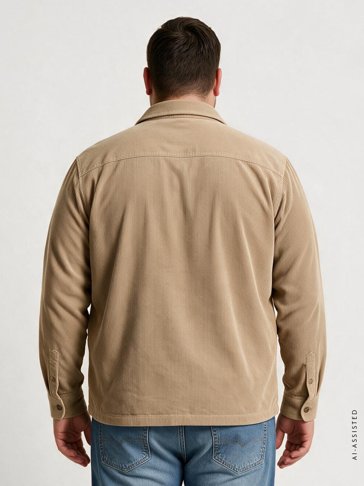 Men's Corduroy Shirt with Stretch in Plus Sizes