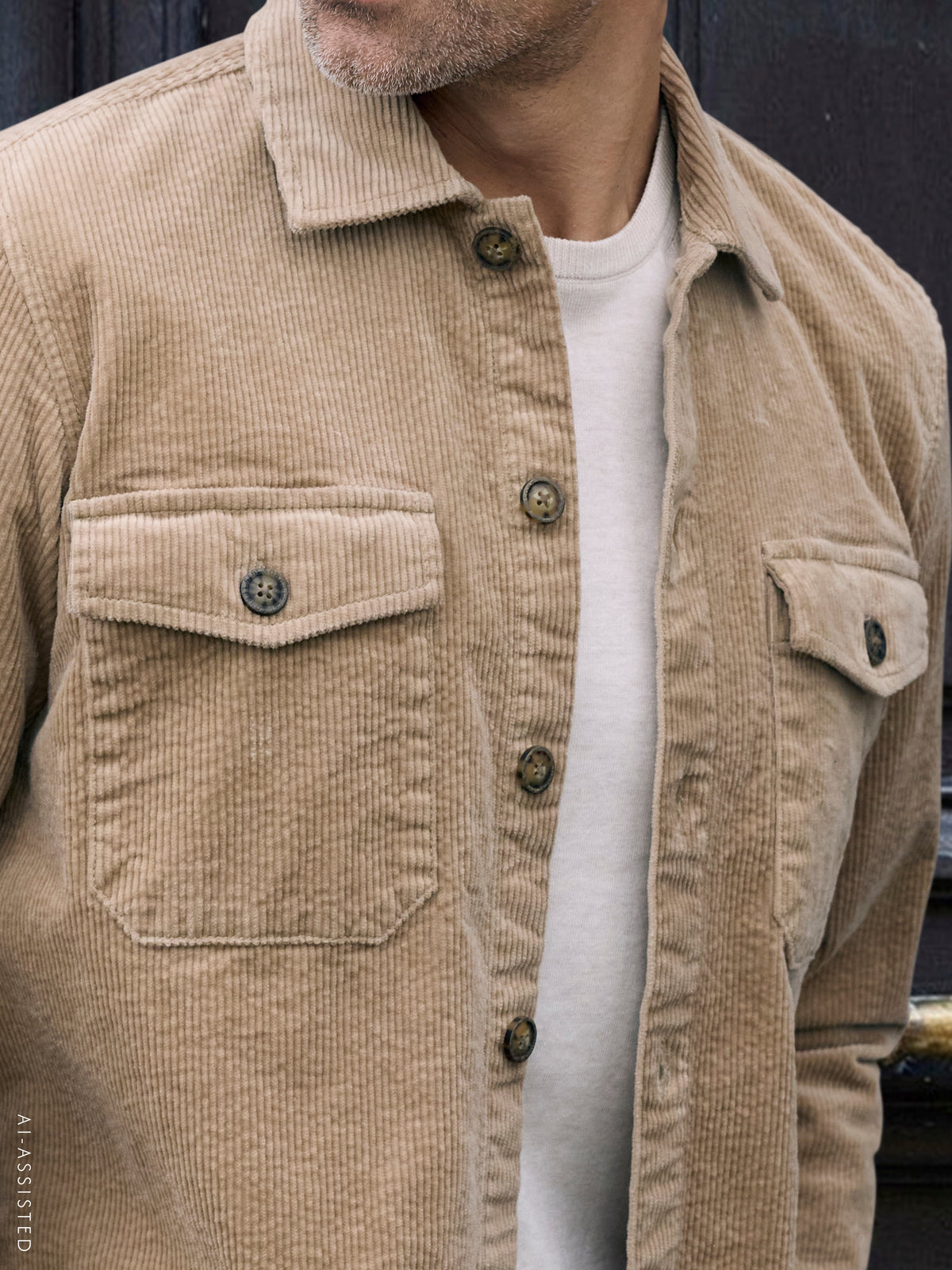 Maskulines Herrenhemd aus Cord mit Stretchanteil