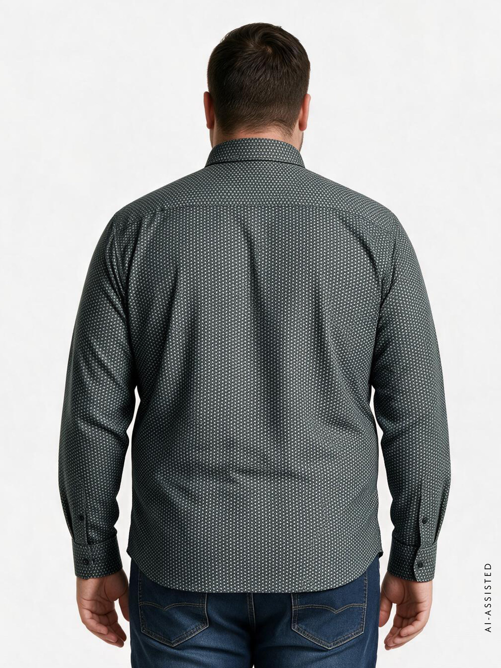 Men's shirt with a vibrant print pattern in plus sizes