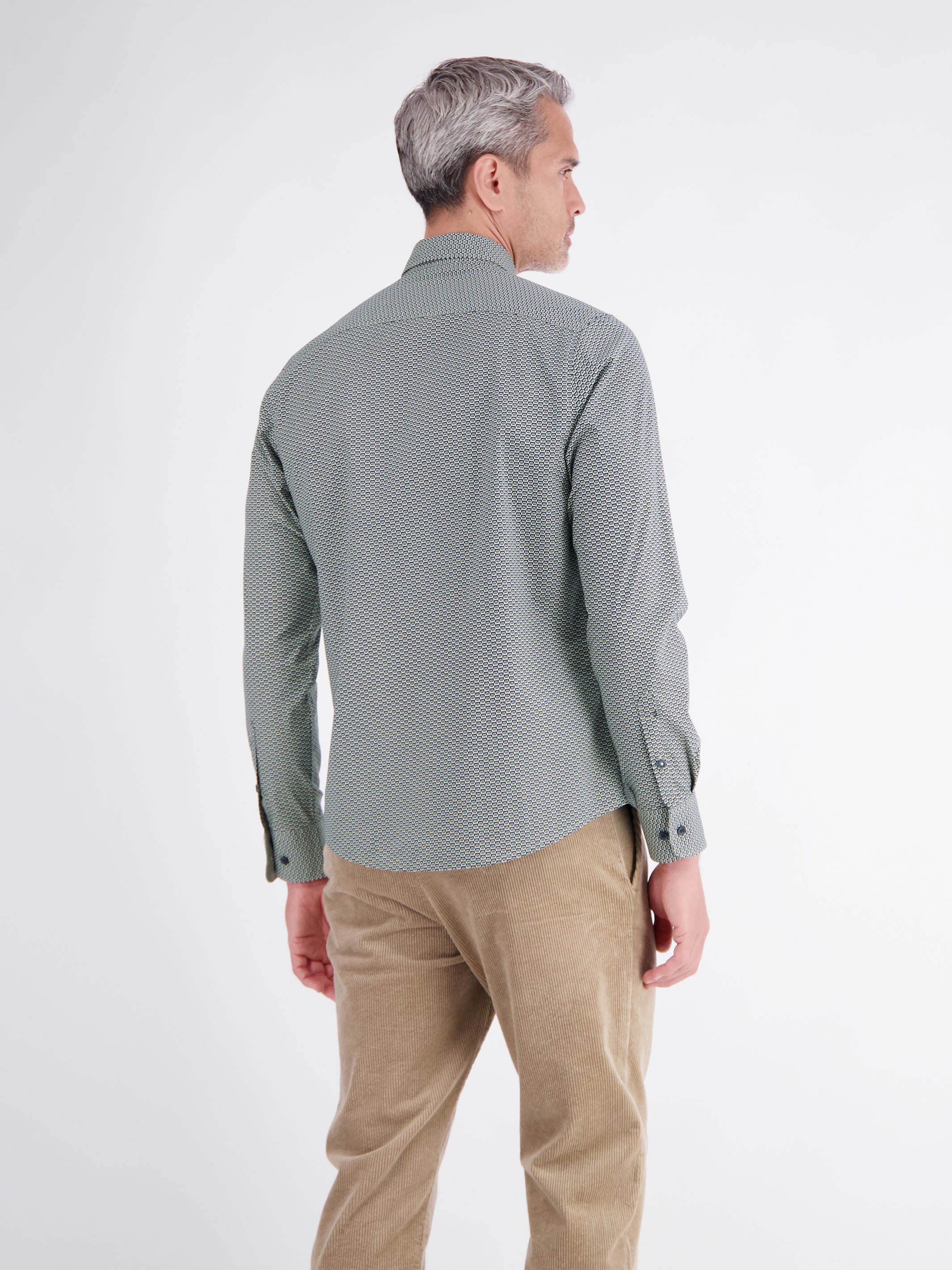 Sporty men's shirt with a vibrant print pattern