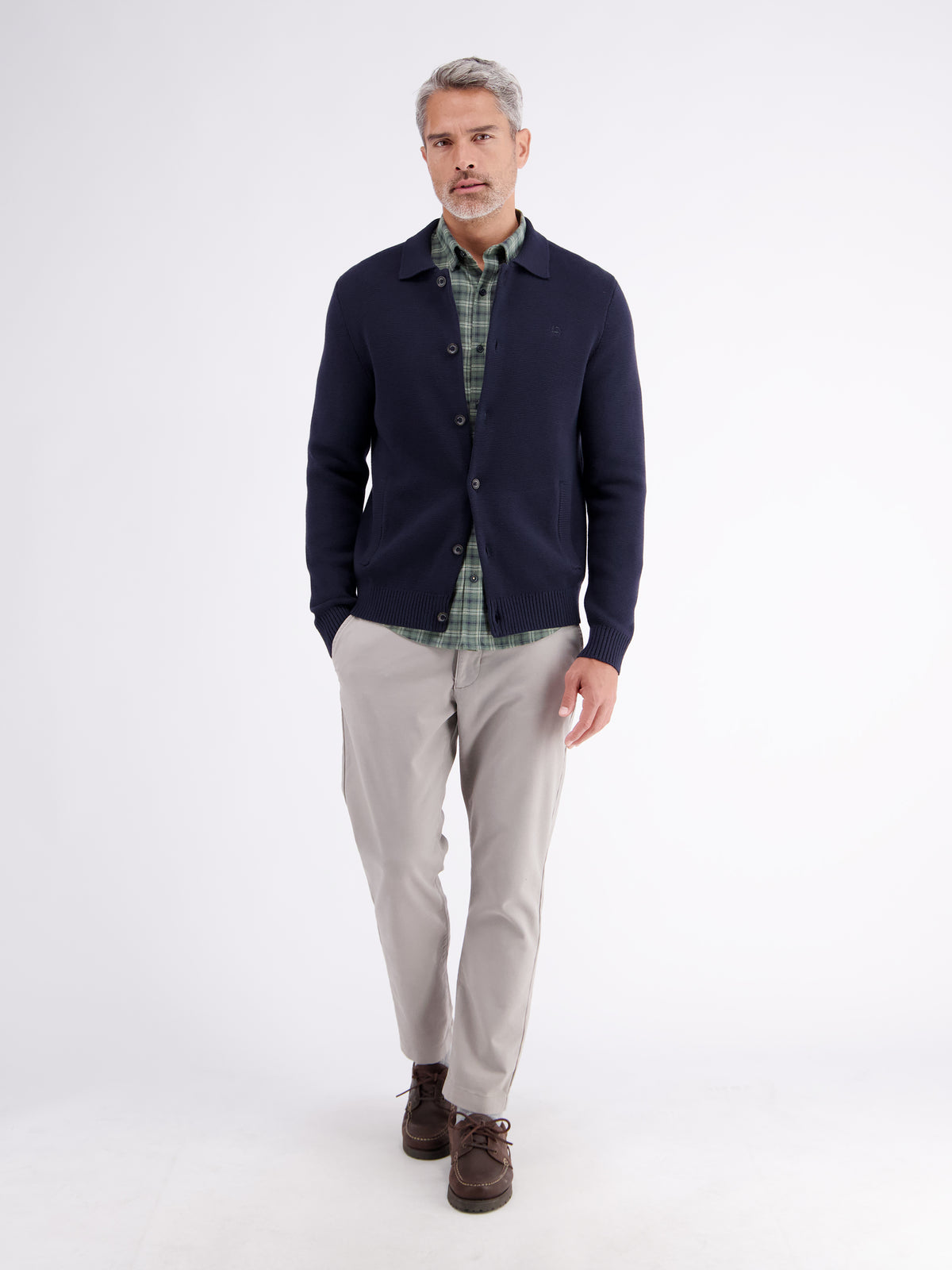 Sporty check shirt made of pure cotton with breast pocket