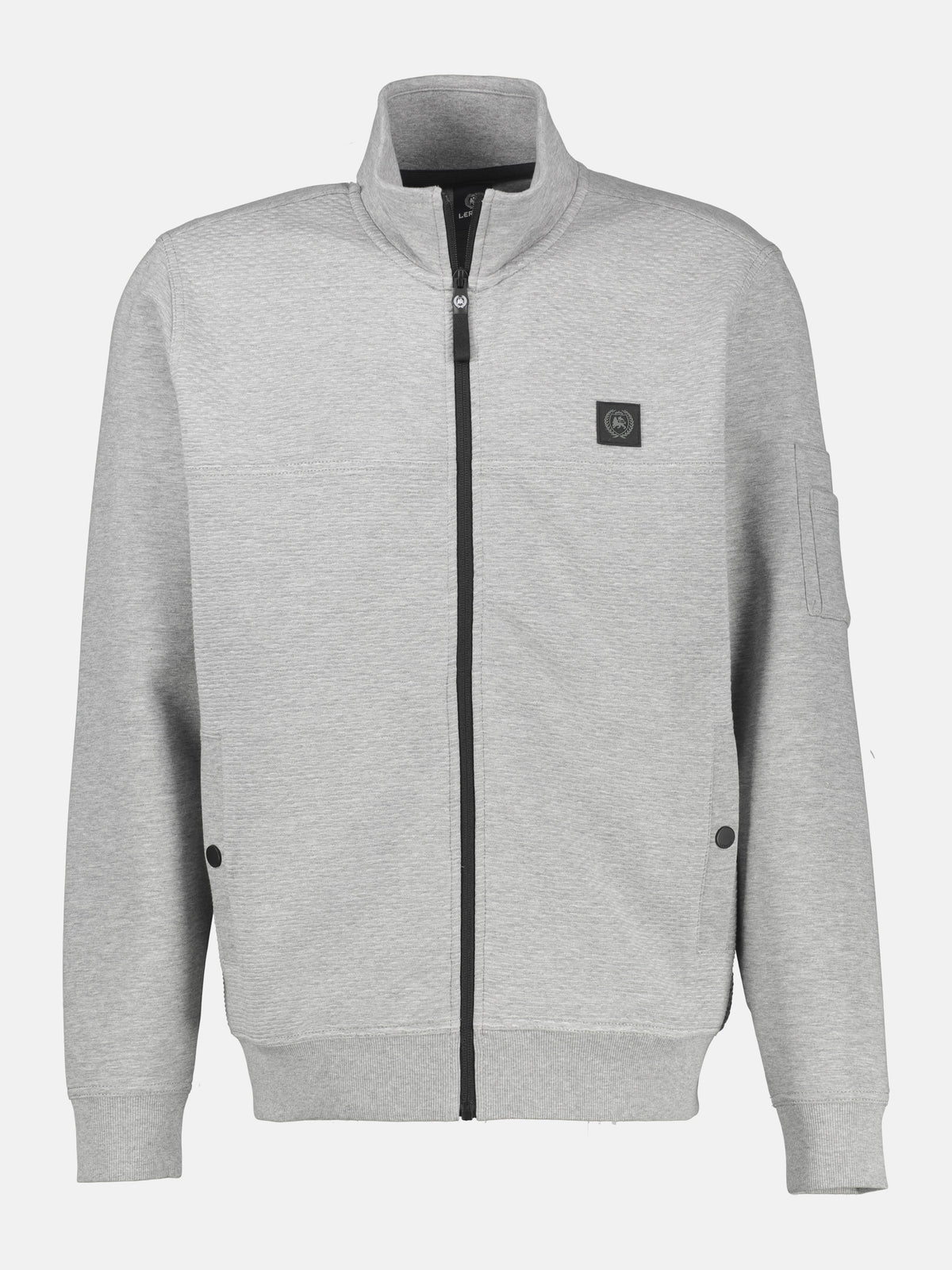 Sweatjacke mit Stehkragen und Oberarmtasche
