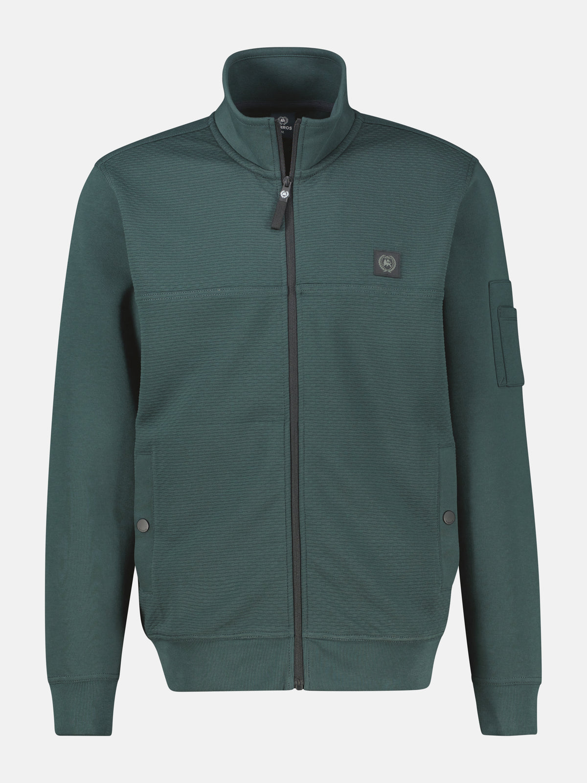 Sweatjacke mit Stehkragen und Oberarmtasche