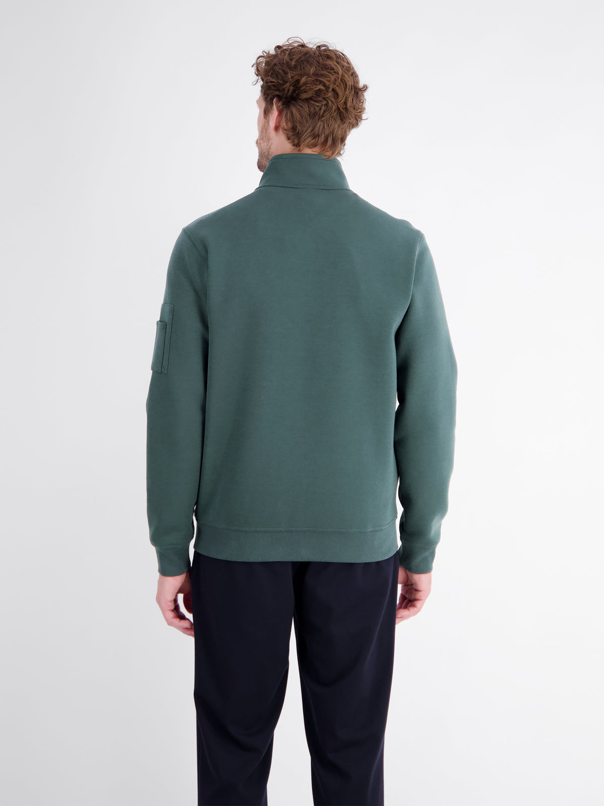 Sweatjacke mit Stehkragen und Oberarmtasche