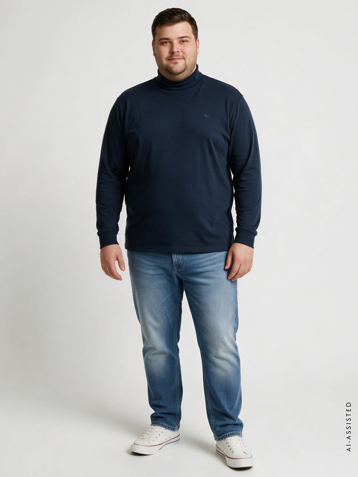 T-Shirt mit Rollkragen – Große Größen