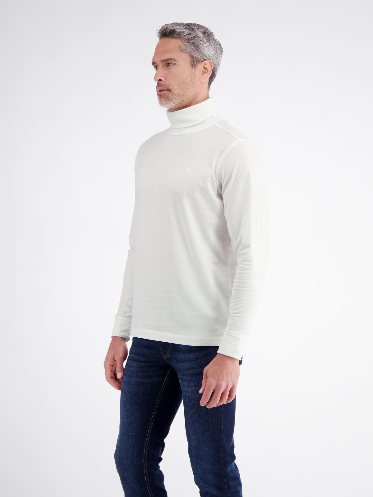 T-Shirt mit Rollkragen aus reiner Baumwolle