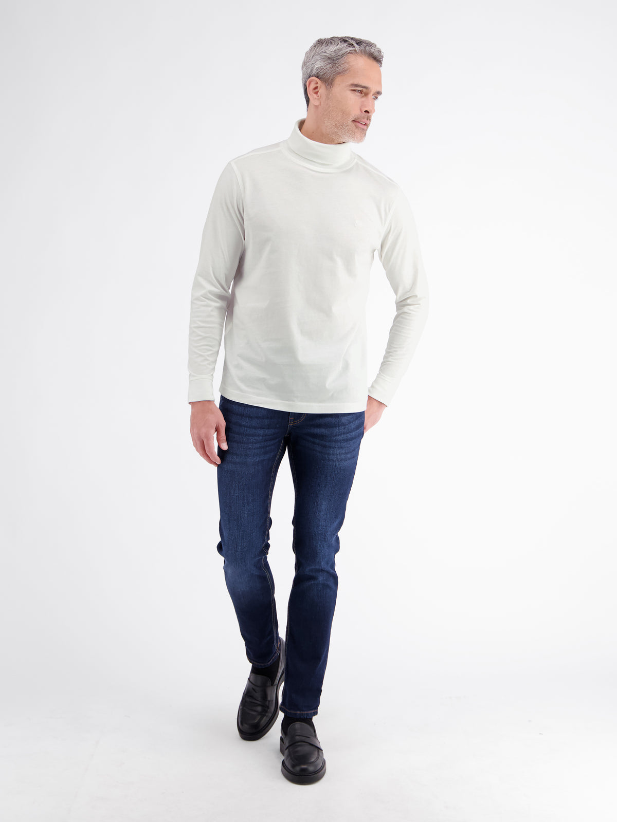 T-Shirt mit Rollkragen aus reiner Baumwolle