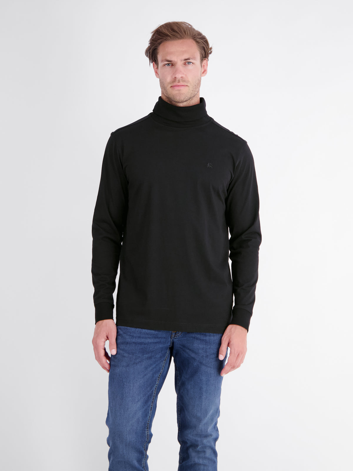 T-Shirt mit Rollkragen aus reiner Baumwolle