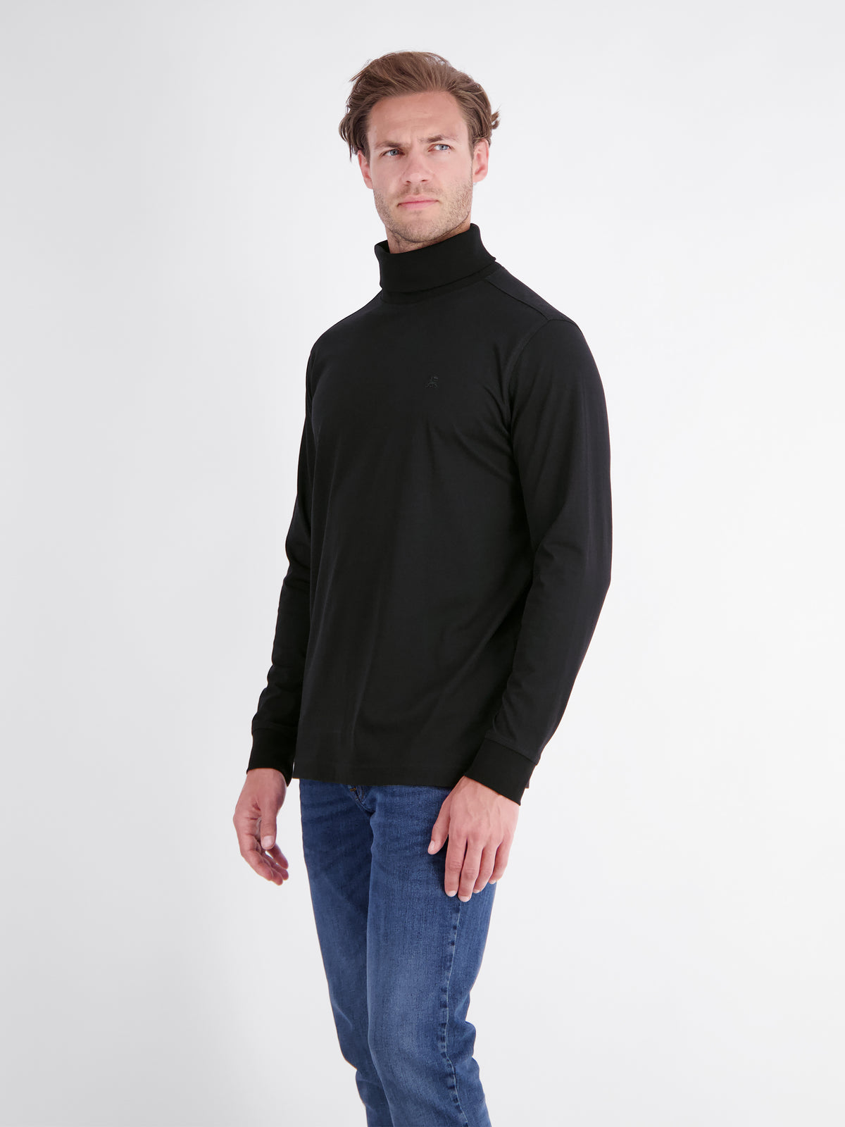 T-Shirt mit Rollkragen aus reiner Baumwolle