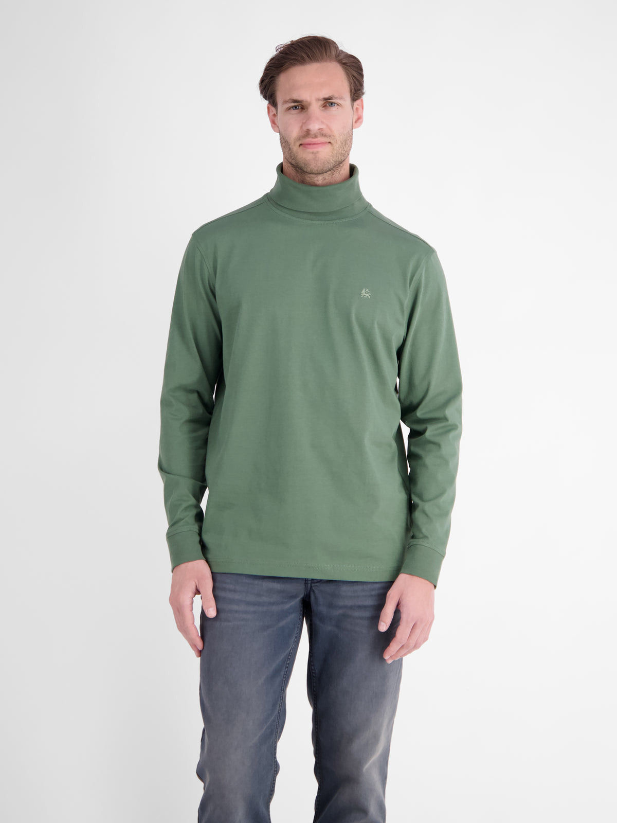 T-Shirt mit Rollkragen aus reiner Baumwolle