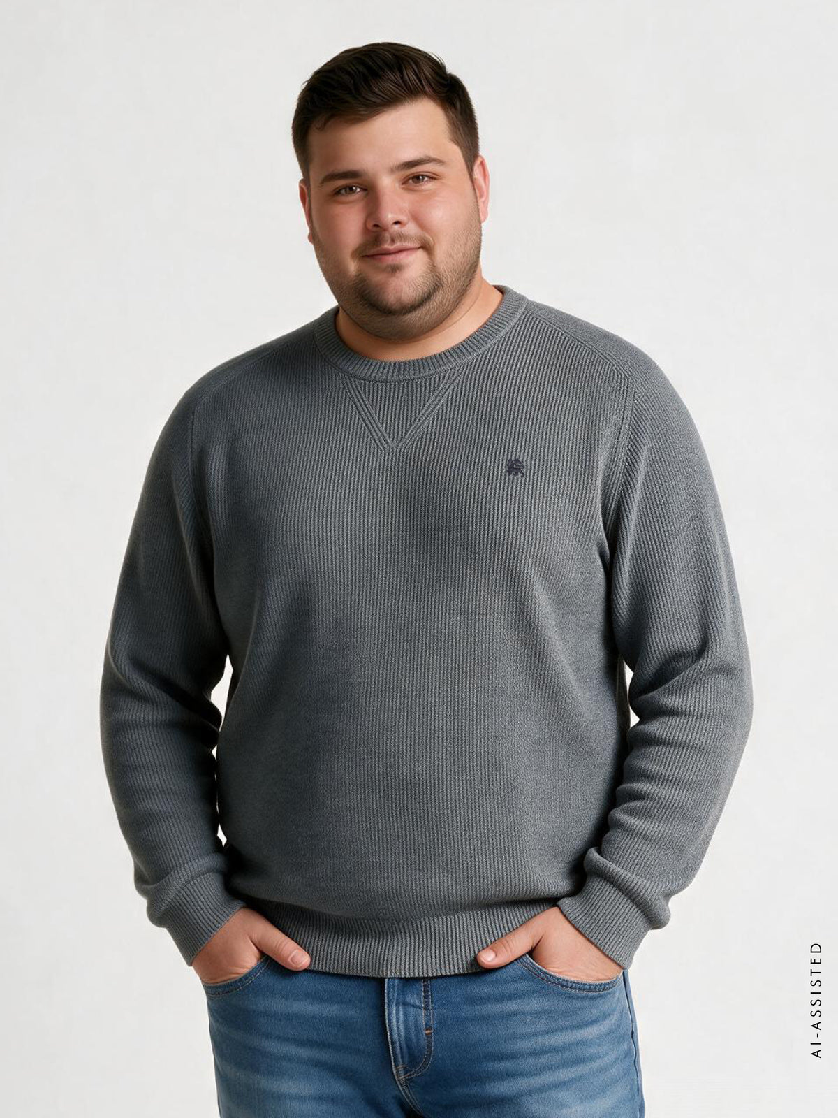 Strickpullover mit O-Neck – Große Größen
