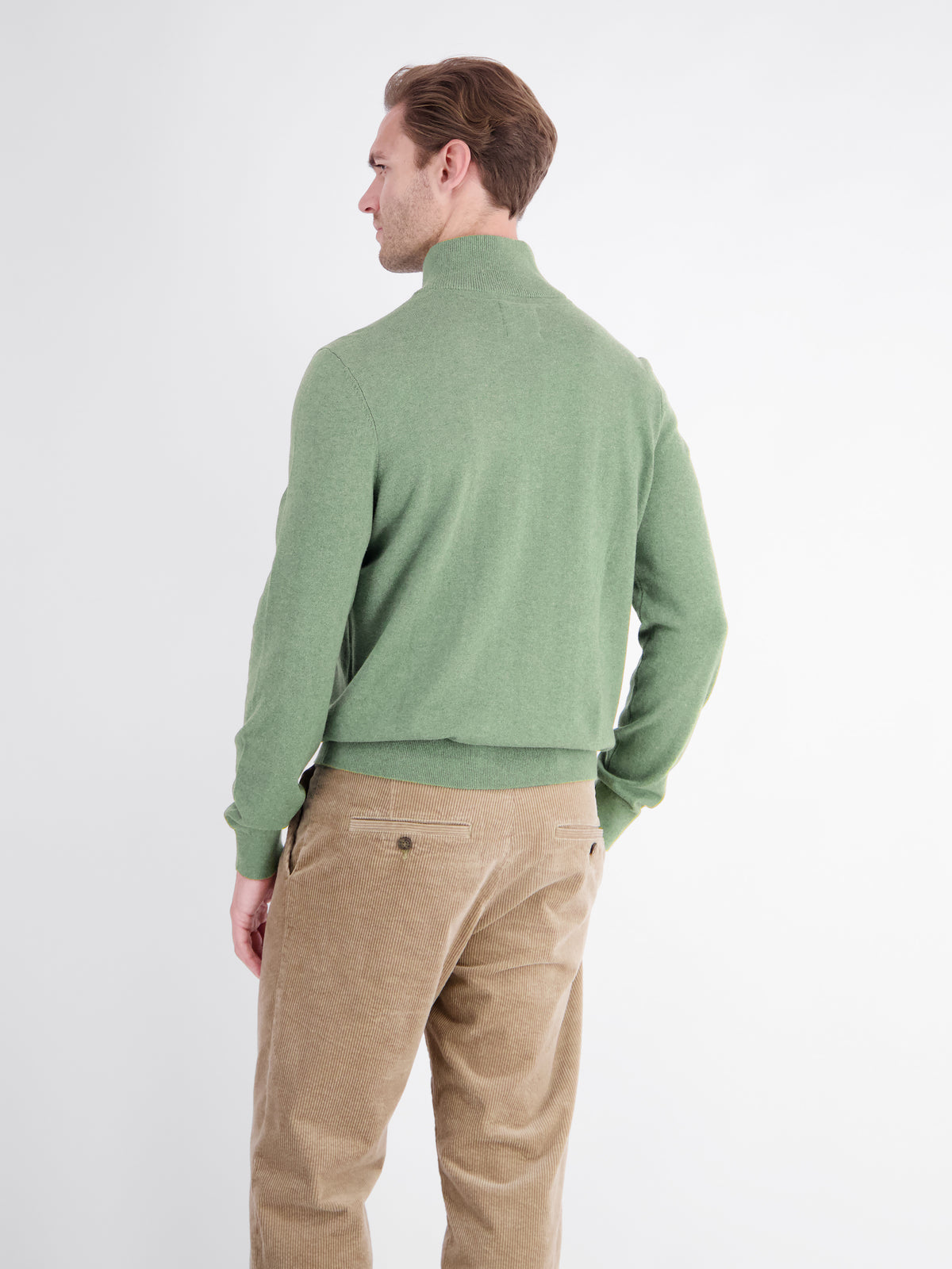 Troyer sweater in a blended fabric with a fine rib structure