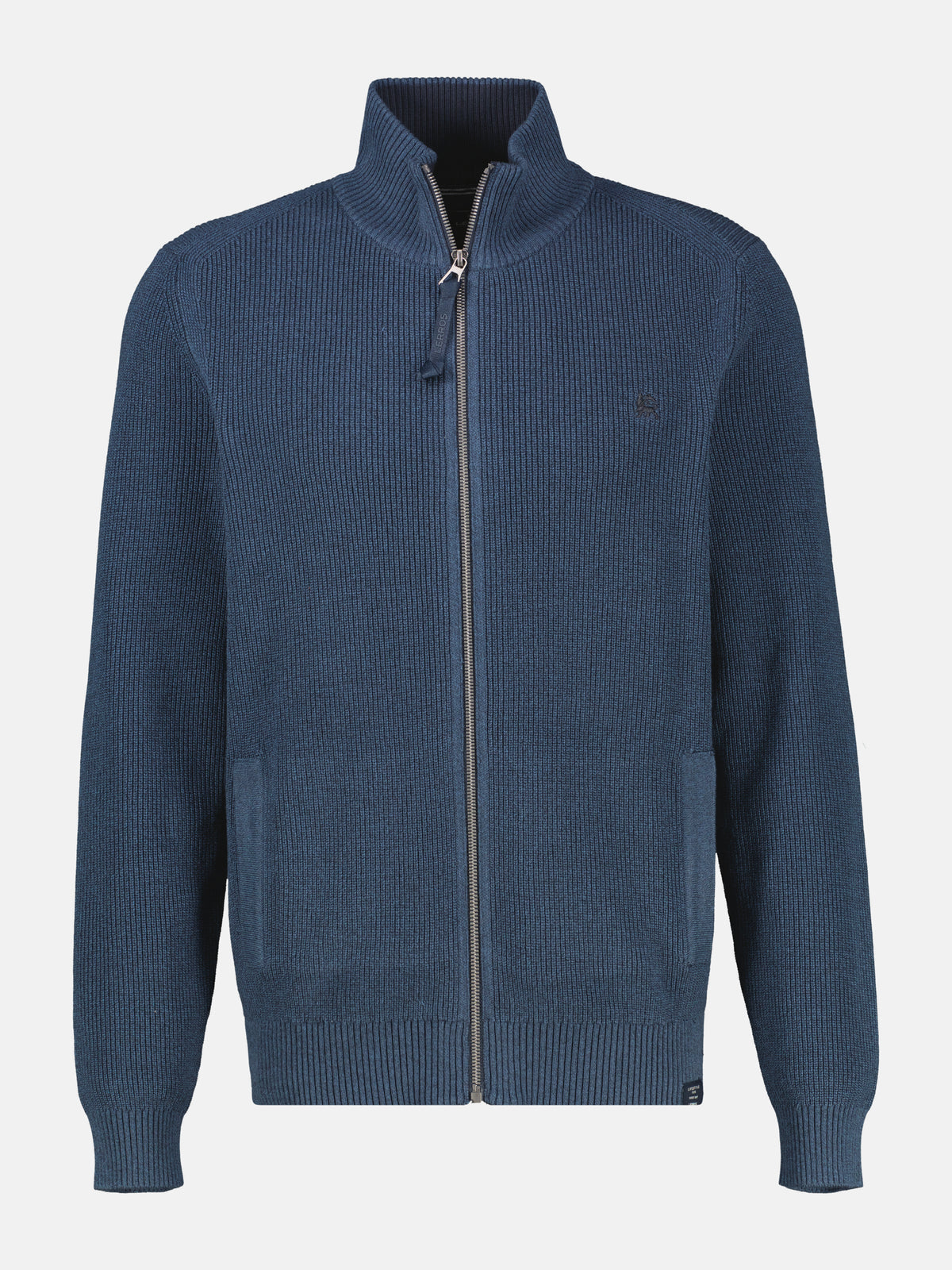 Strickjacke mit Frontreißverschluss und Stehkragen