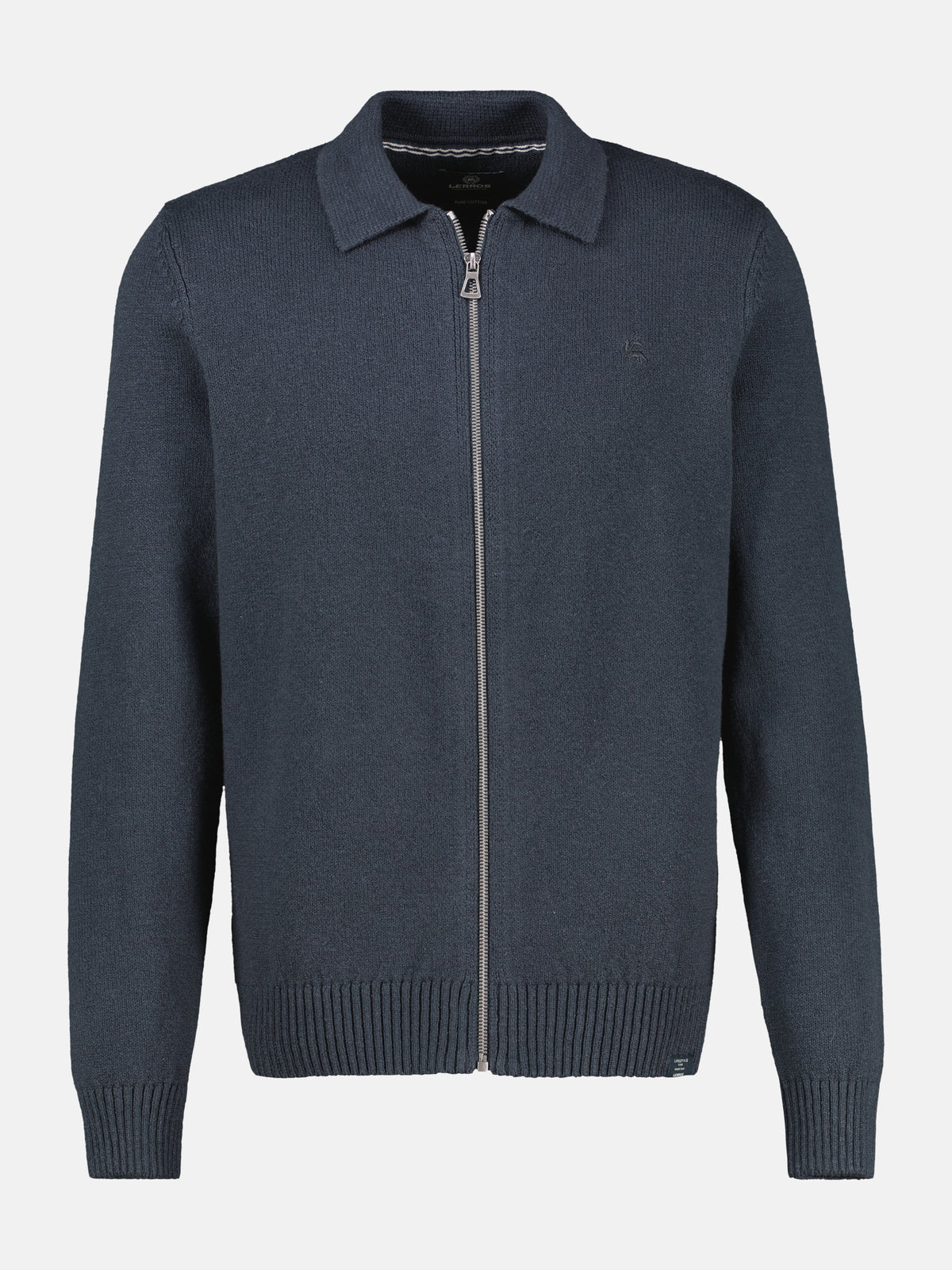 Strickjacke mit markantem Umschlagkragen