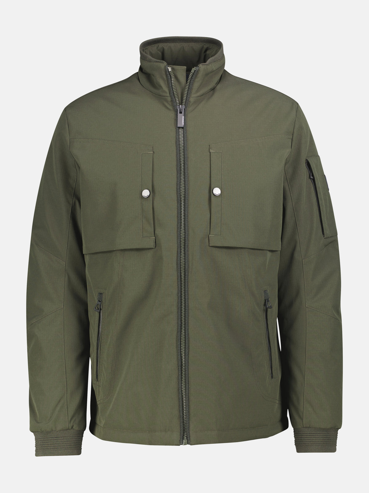 Sporty jacket made of flexible synthetic fiber with lining