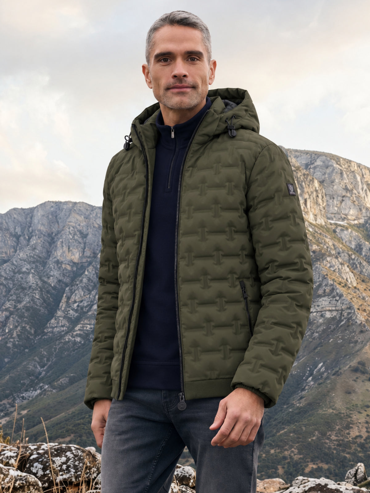 Steppjacke mit abnehmbarer Kapuze, wind- & wasserabweisend - Funktionsjacke