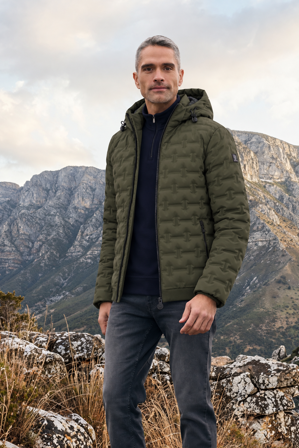 Steppjacke mit abnehmbarer Kapuze, wind- & wasserabweisend - Funktionsjacke