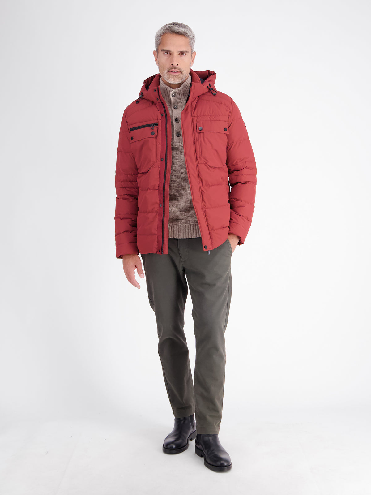 Sophisticated functional jacket, warming and water-repellent