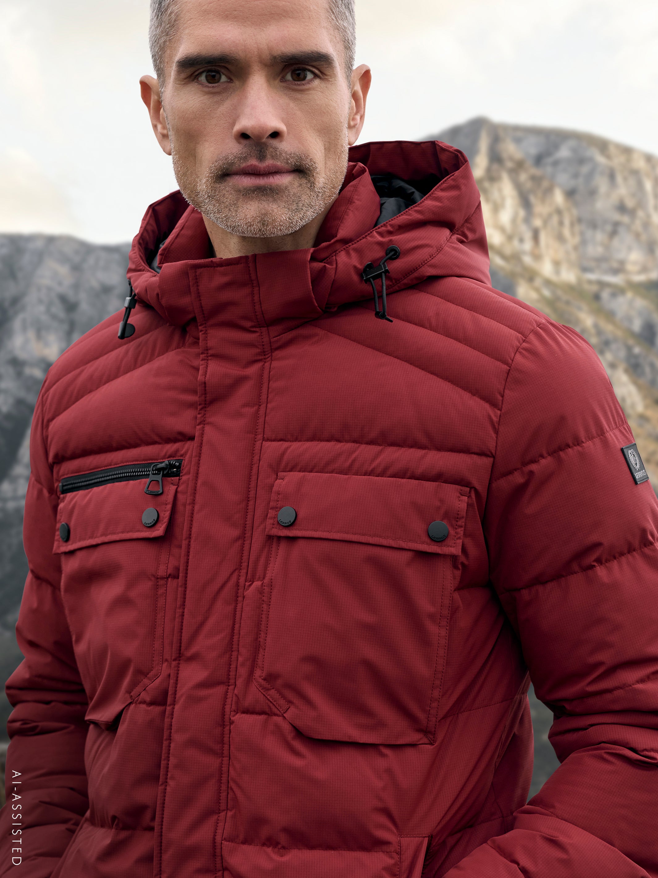 Sophisticated functional jacket, warming and water-repellent