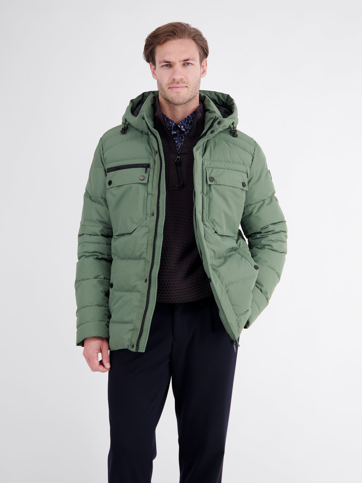 Sophisticated functional jacket, warming and water-repellent
