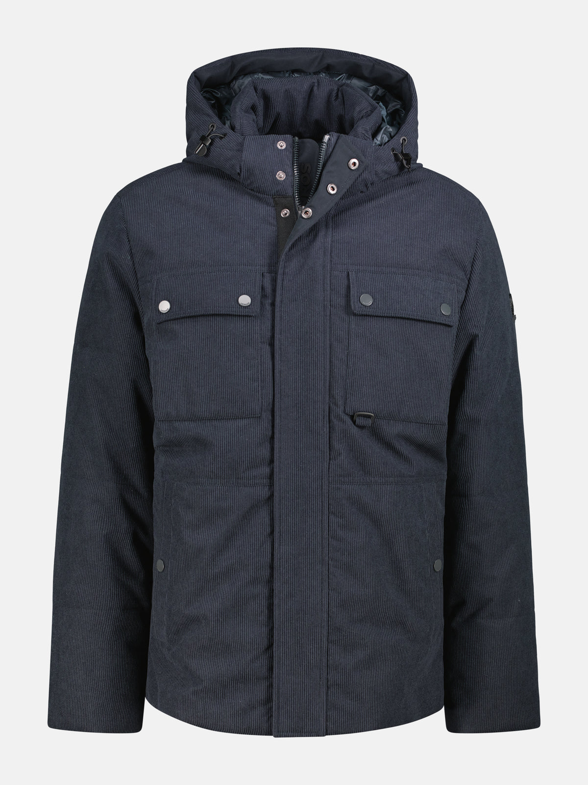Functionele jas van wind- en waterafstotende corduroy stof