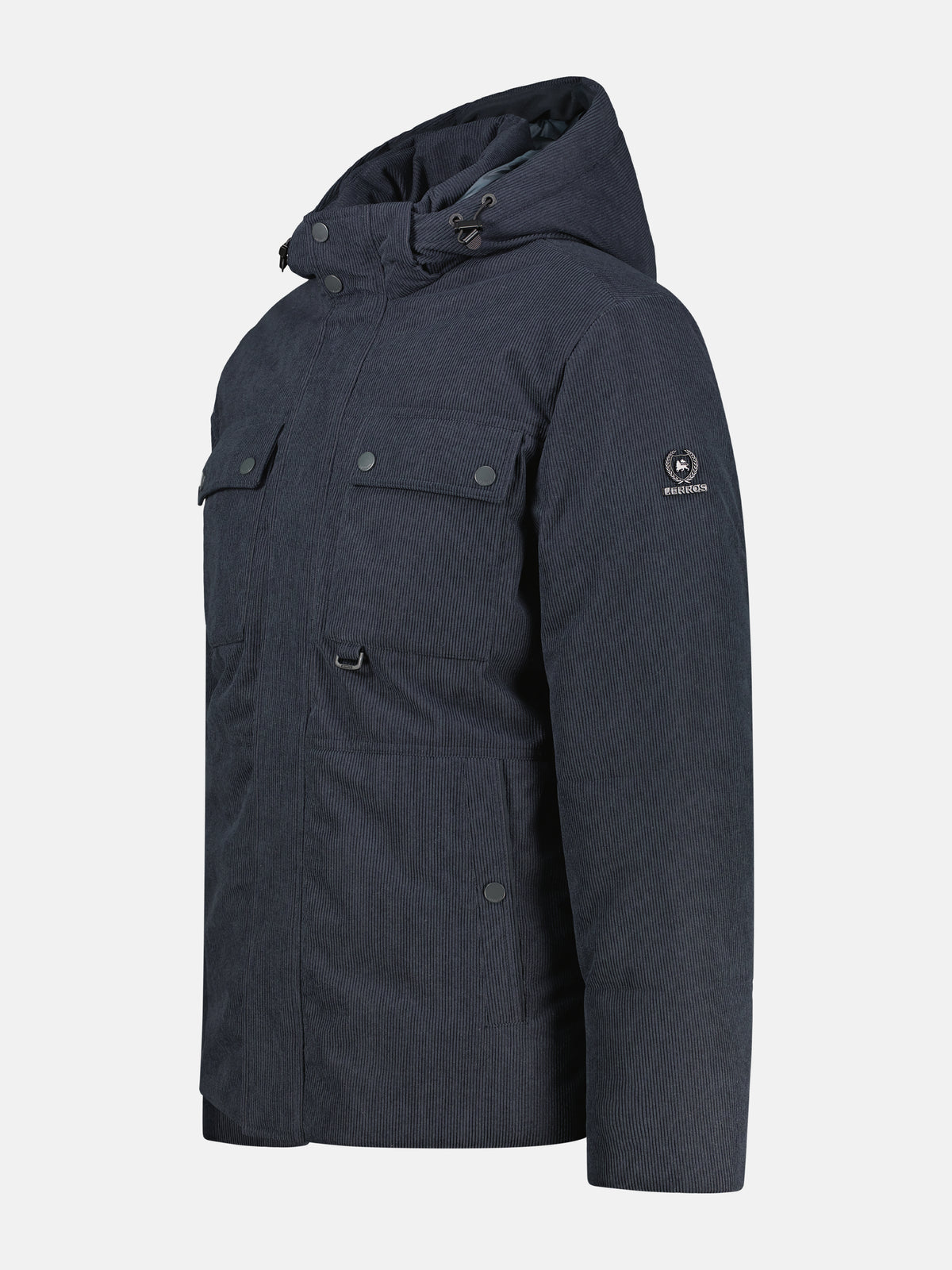 Functionele jas van wind- en waterafstotende corduroy stof