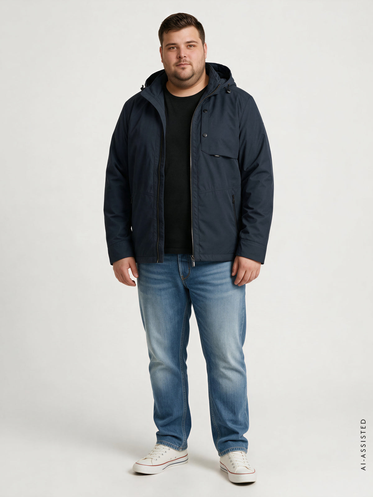 Funktionsjacke in großen Größen, wind- und wasserabweisend