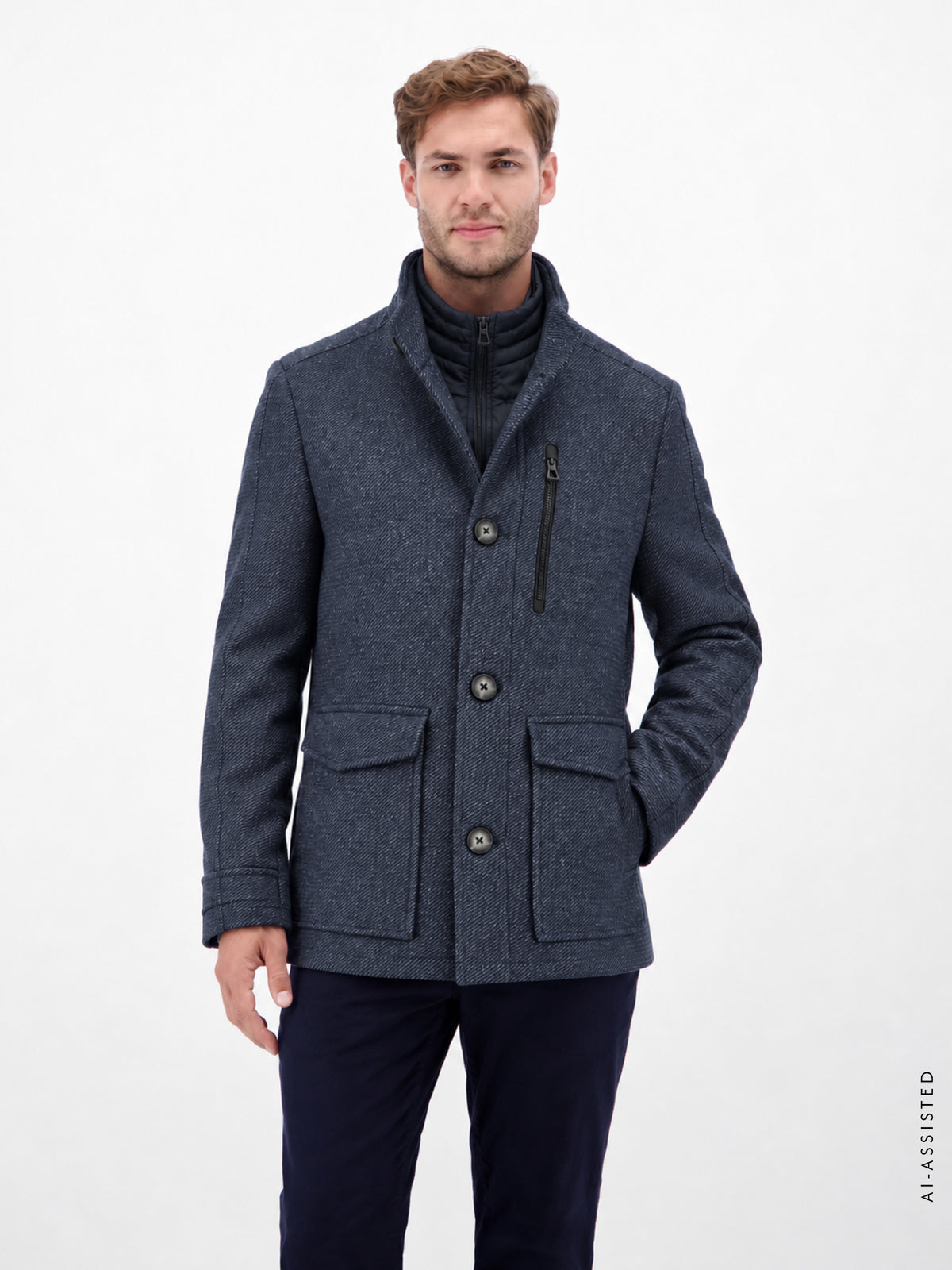 Casual 2-in-1 coat with removable vest