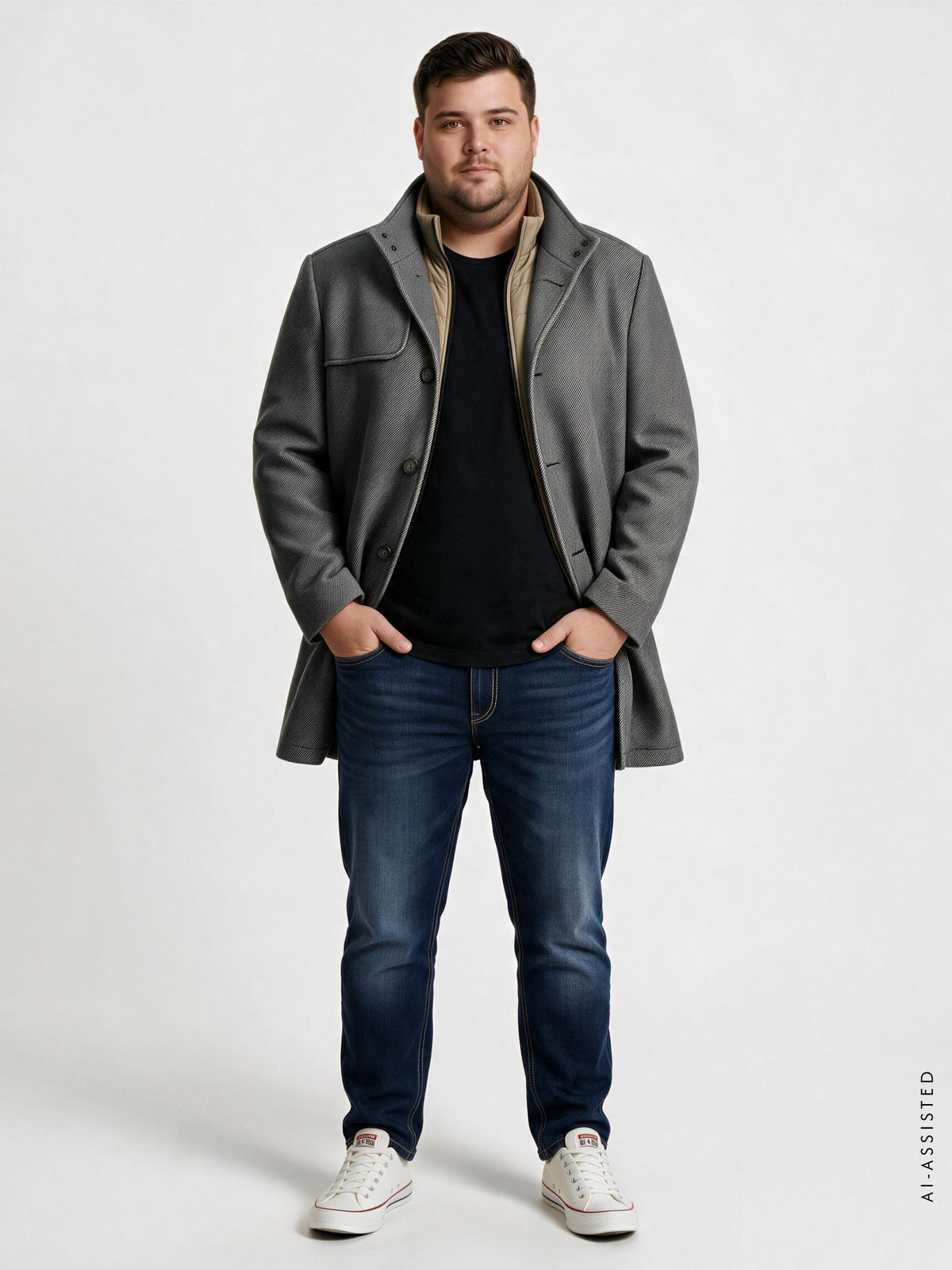 Mantel met uitneembaar vest, grote maten