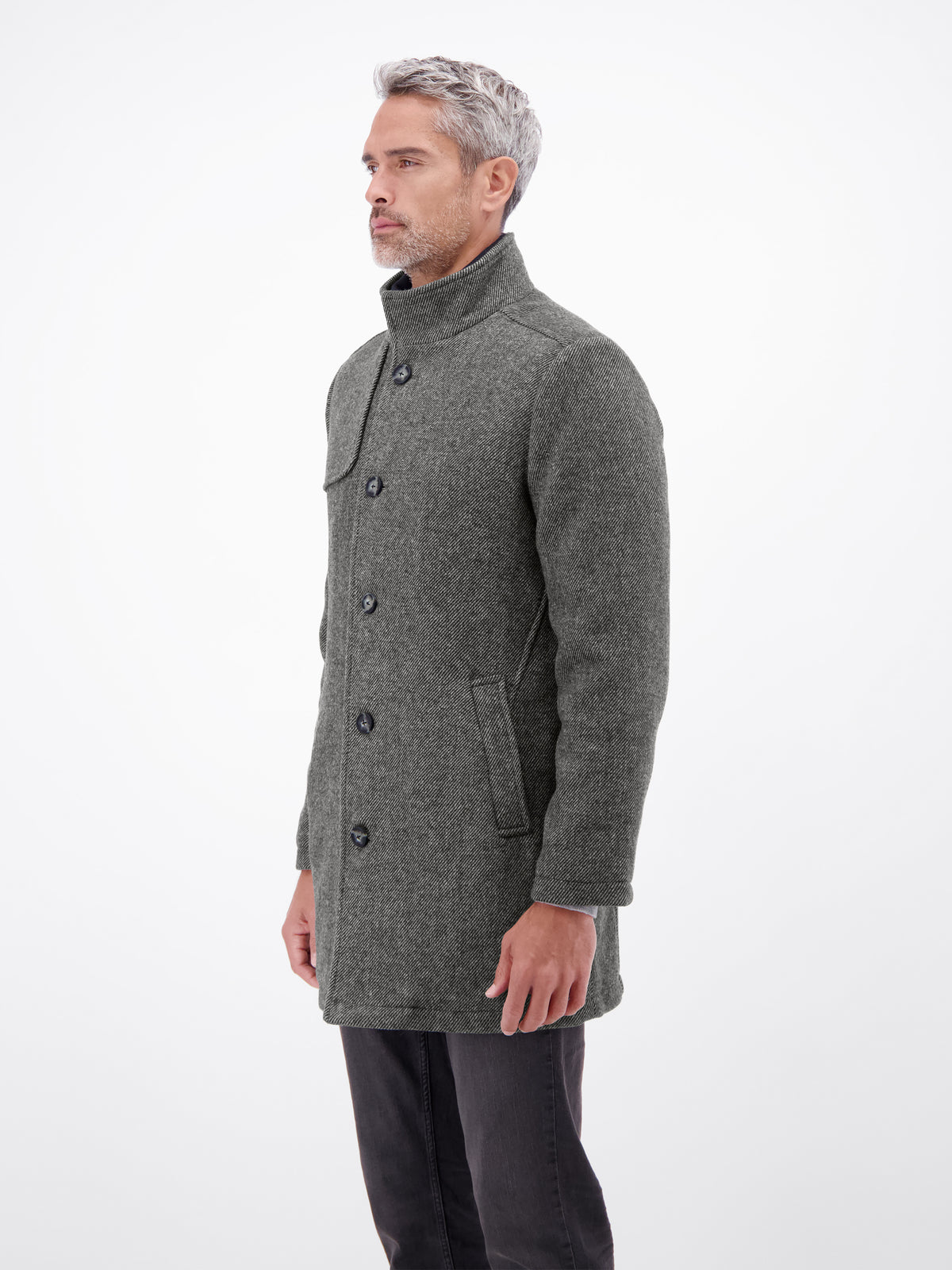 Eleganter, wärmender Mantel mit heraustrennbarer Weste