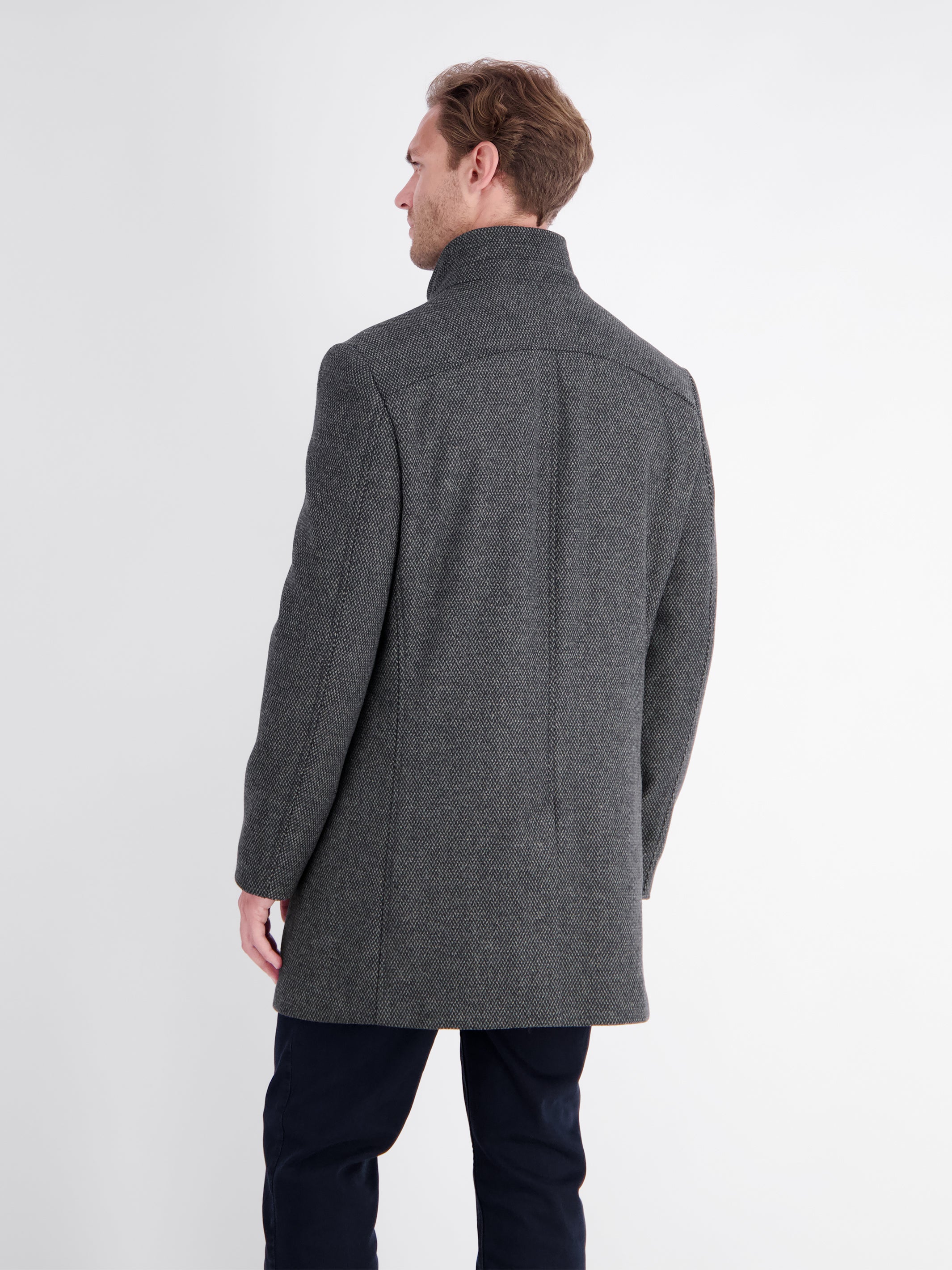 Short coat in a wool blend with removable vest